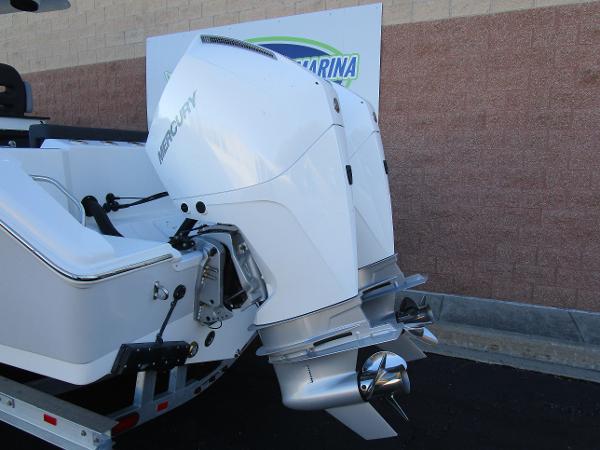 2025 Sea Pro 292 Offshore with Mercury outboard engine, displayed on a trailer.