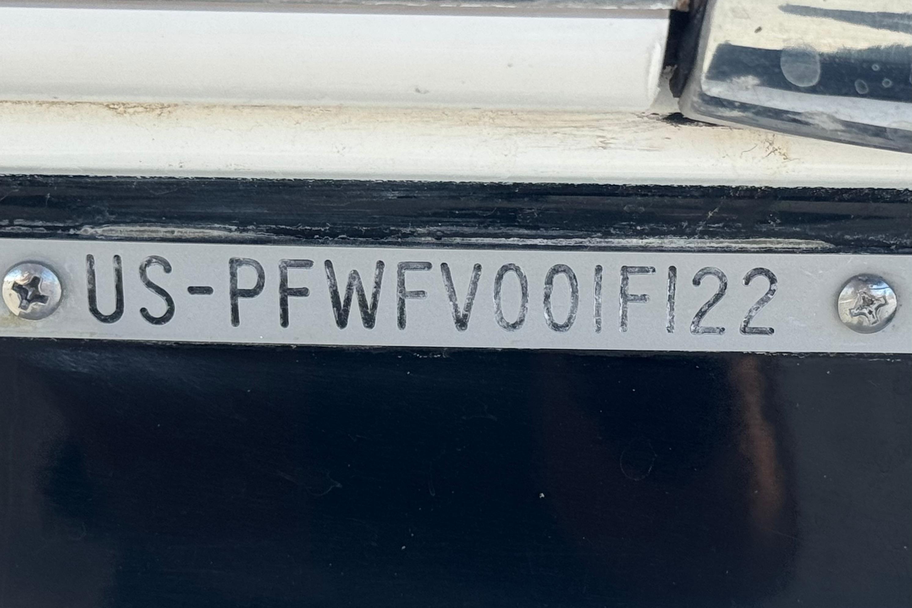 Hull identification number on 2022 Four Winns H4 boat.