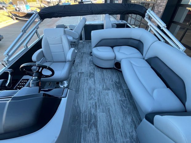 Interior of 2025 Landau Atlantis 23C Cruise with luxurious seating.