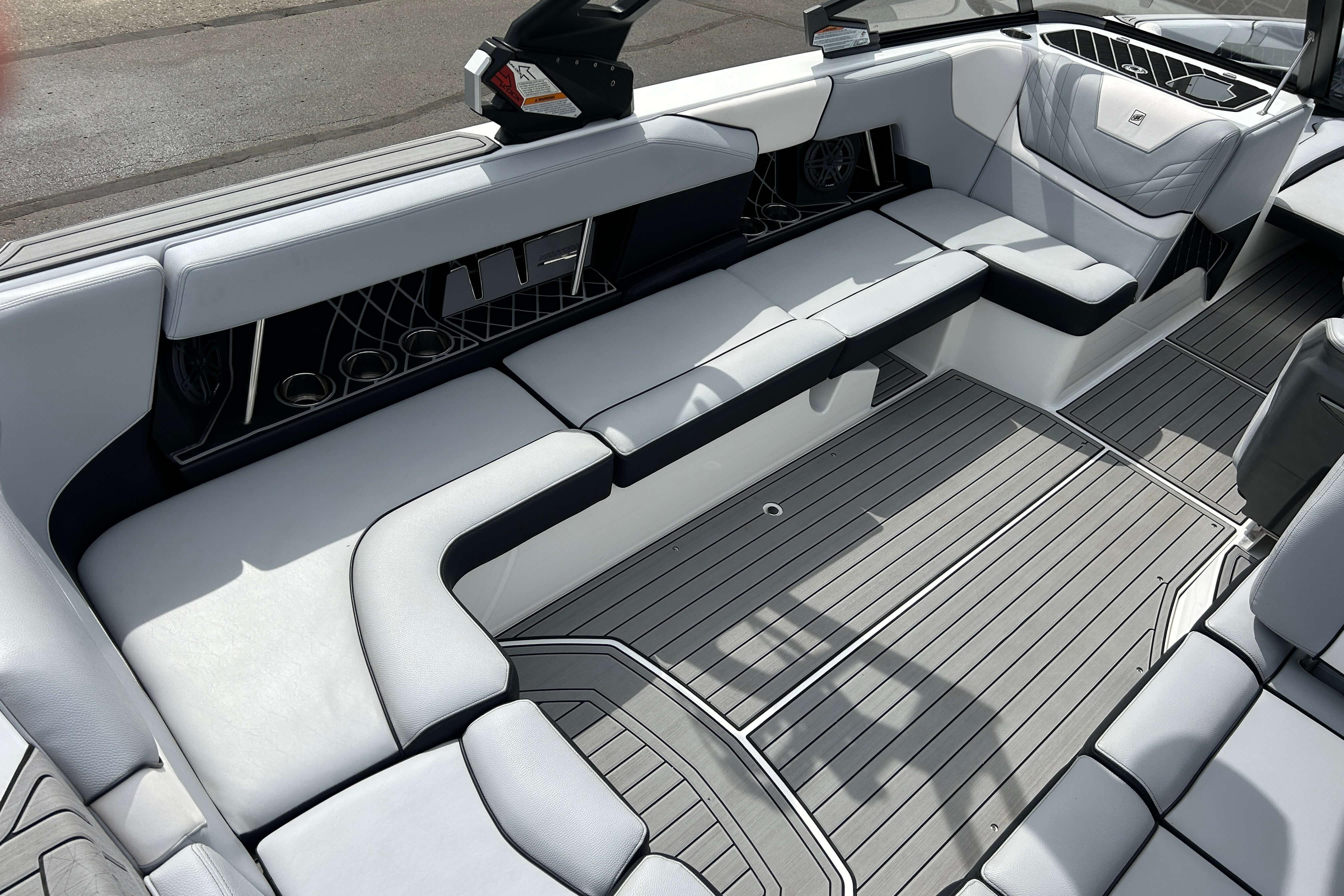 2021 Nautique Super Air Nautique GS24 interior with sleek seating and modern design.