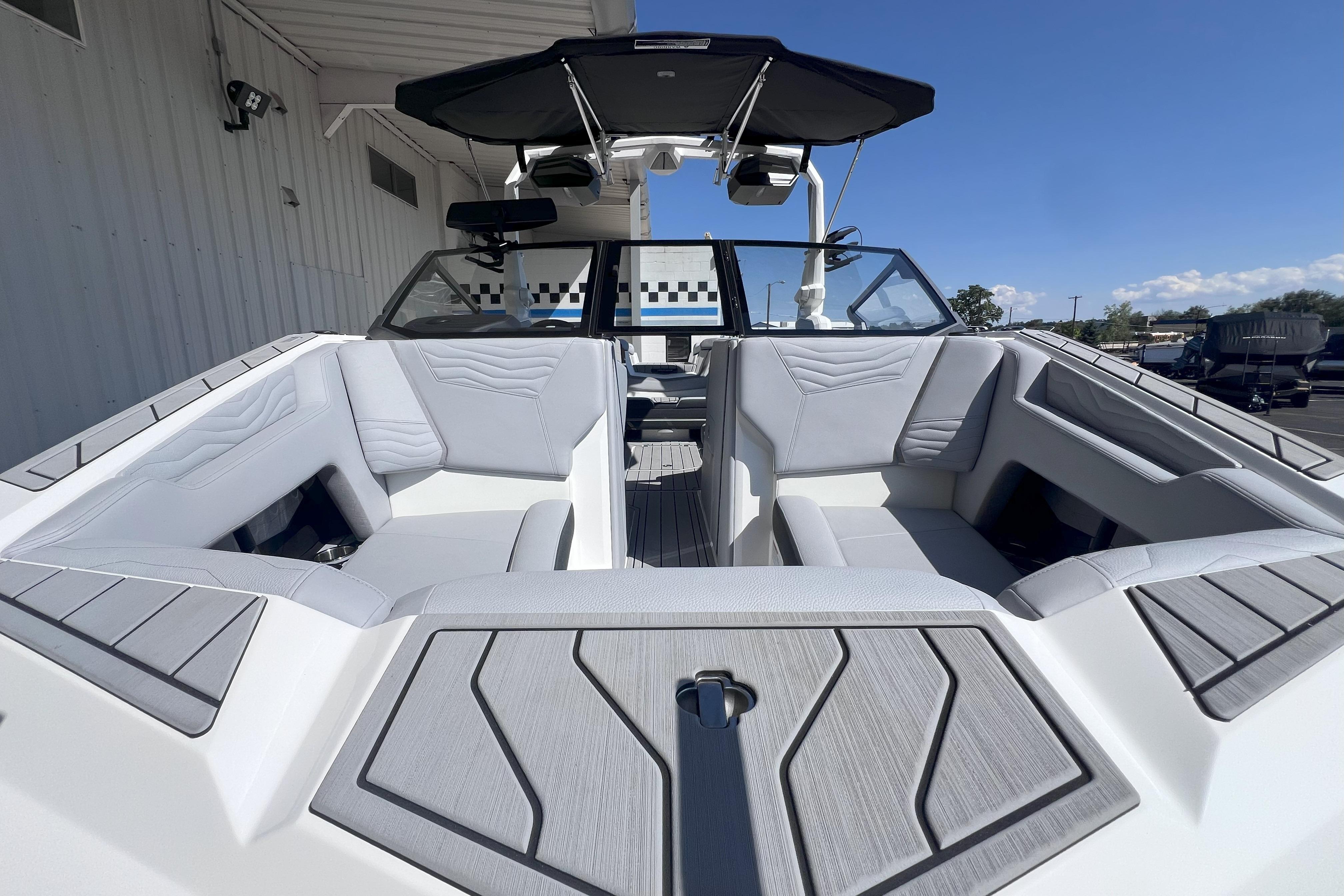 2025 Nautique Super Air Nautique G21 boat interior with sleek seating and modern design.