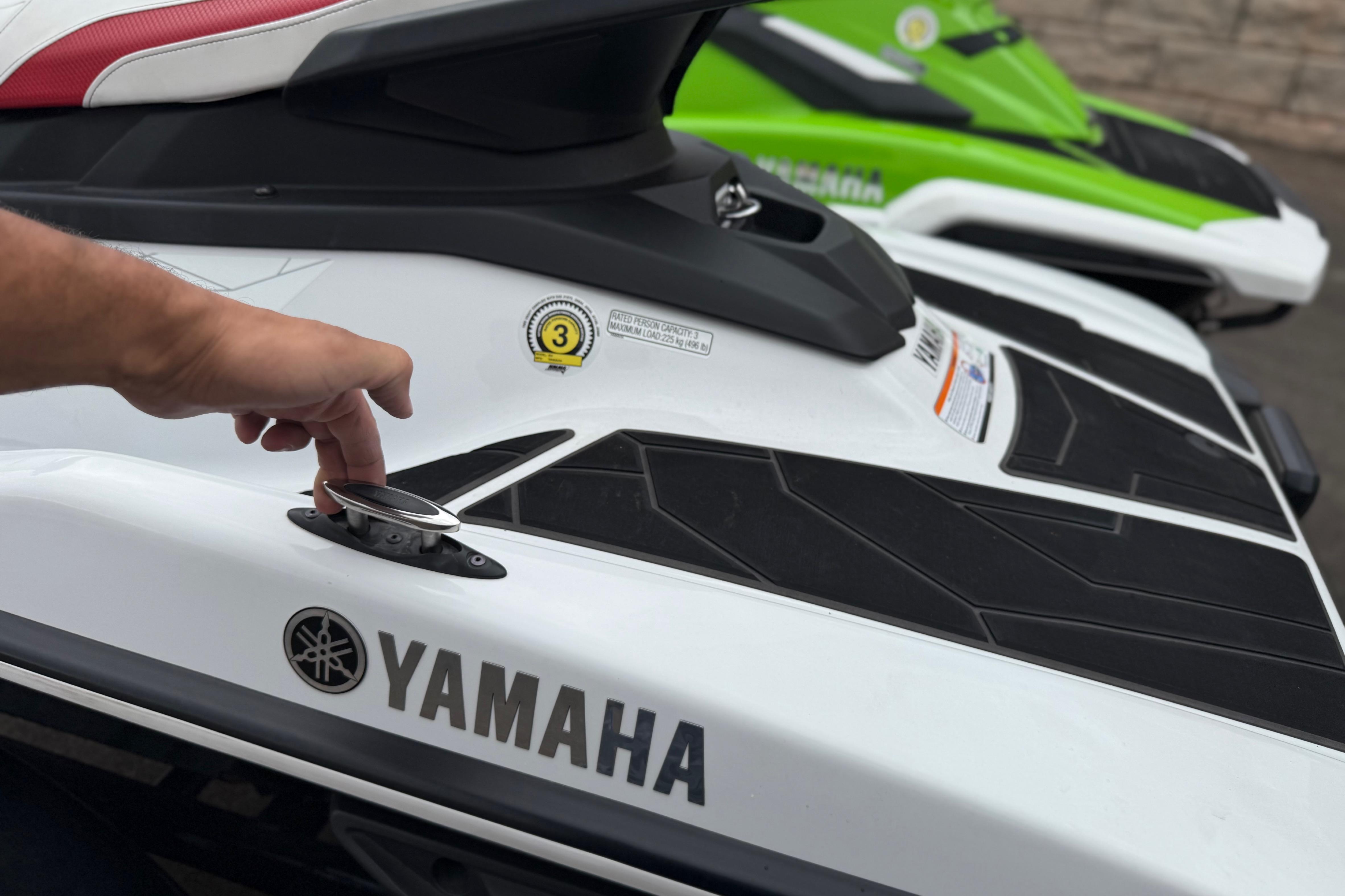 2021 Yamaha WaveRunner EX Limited with hand adjusting cleat, showcasing sleek design.