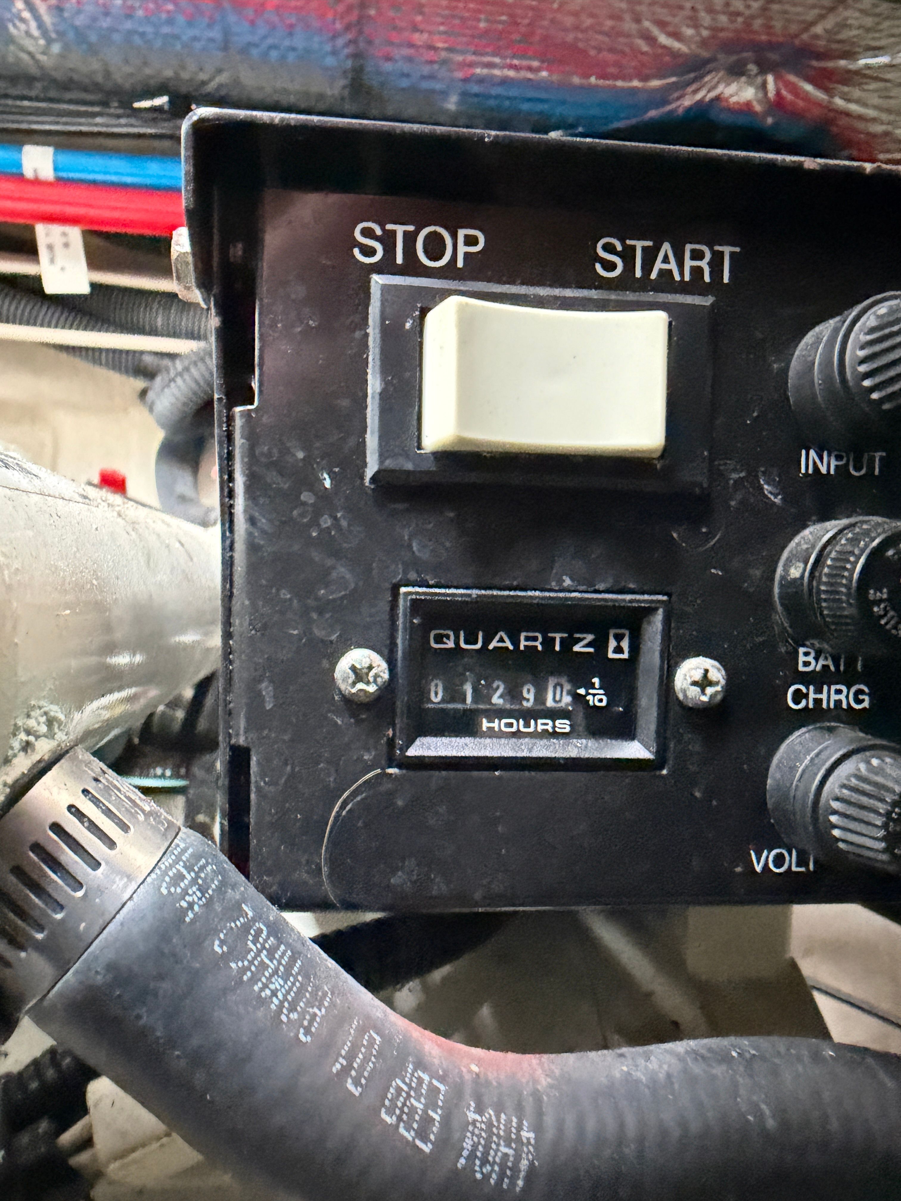 Hour meter on Sea Ray 290 Amberjack boat, 1290 hours.