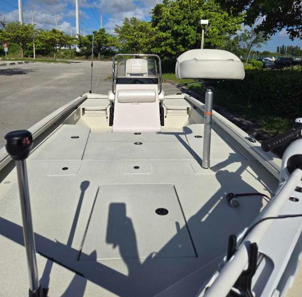 2024 Ranger RB200 boat interior with seating and fishing equipment.
