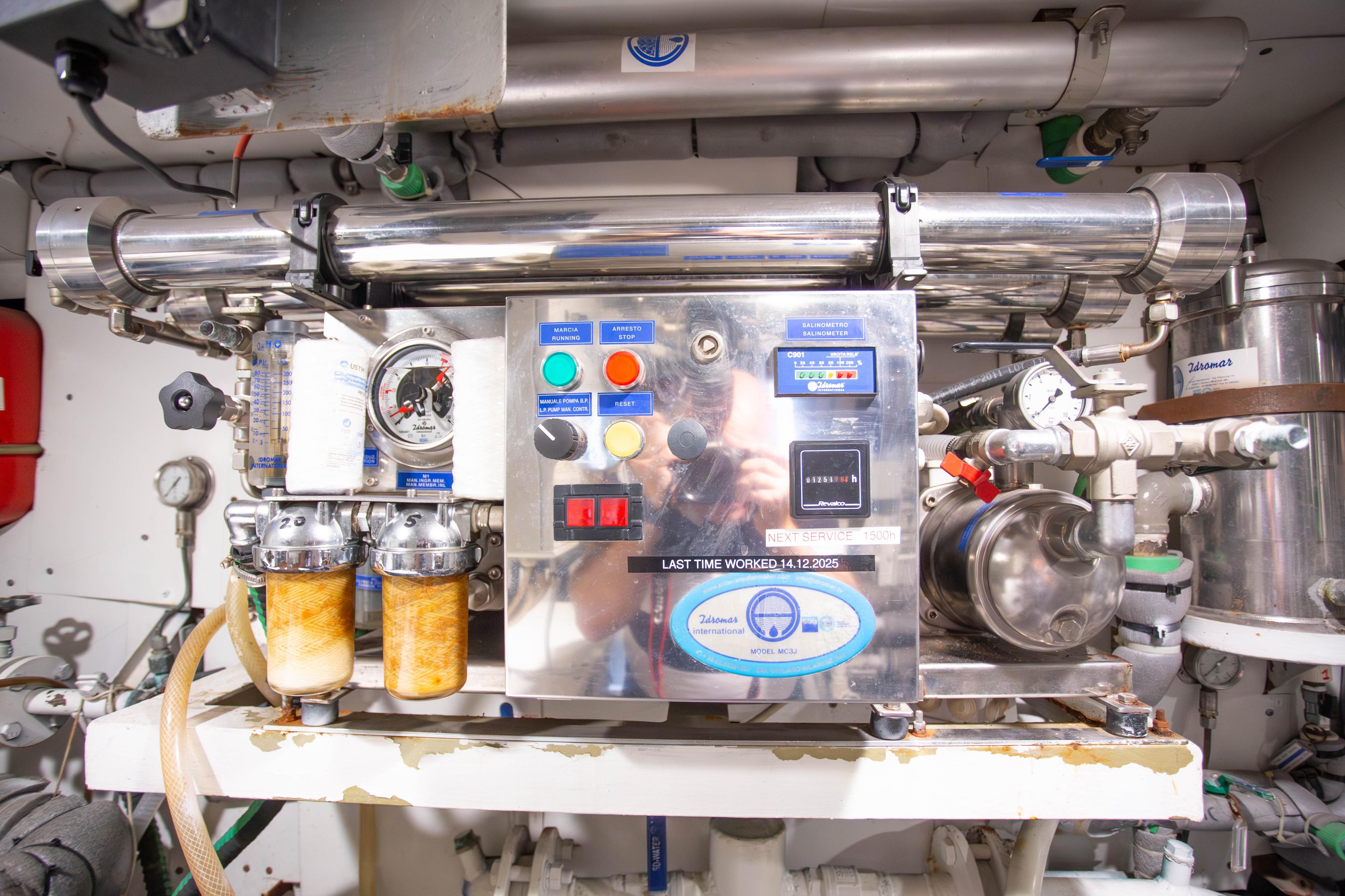 Engine room machinery of 2014 Fifth Ocean Yachts 24m Displacement Explorer Yacht.