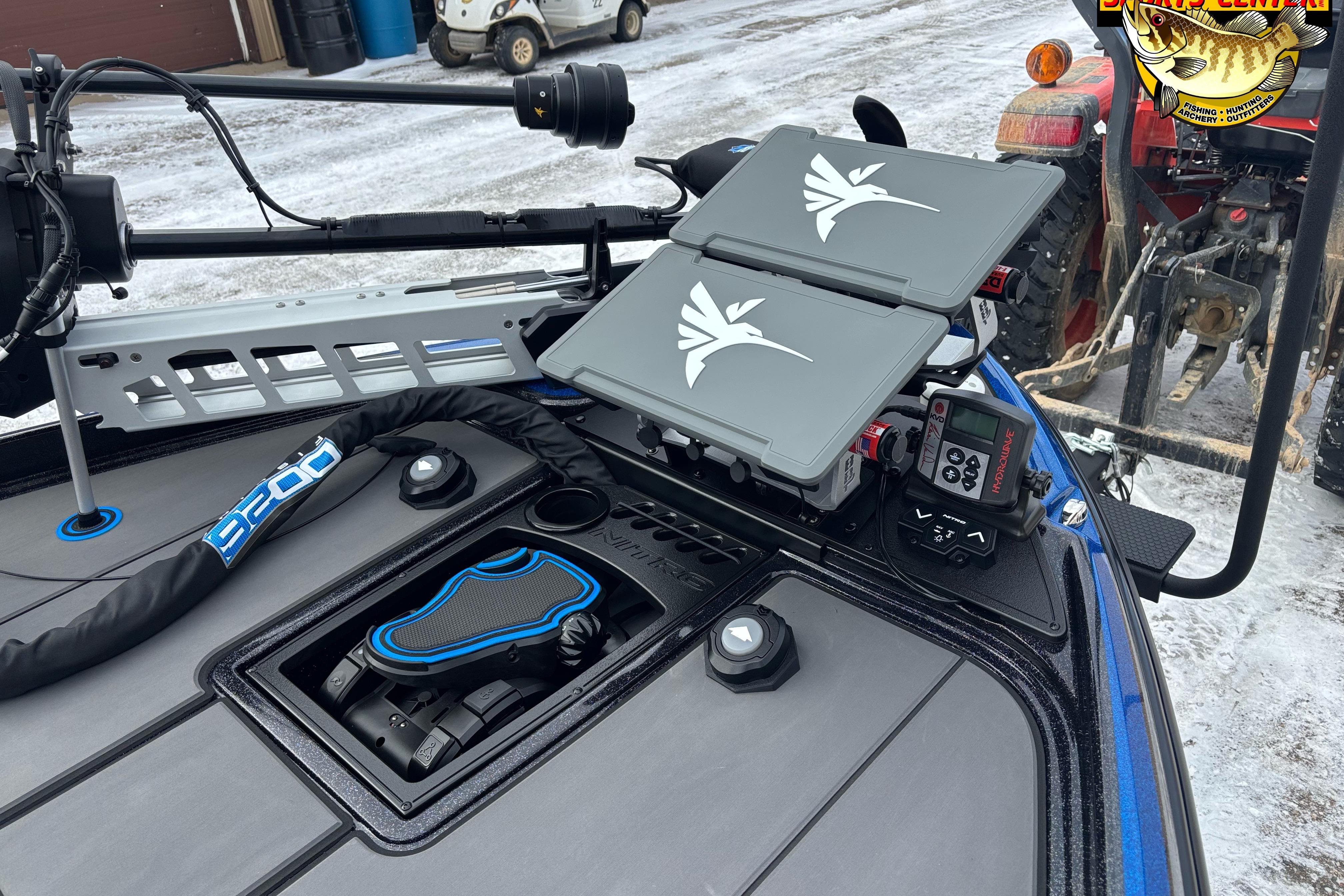 2026 Nitro Z21 XL boat dashboard with advanced controls and navigation equipment.