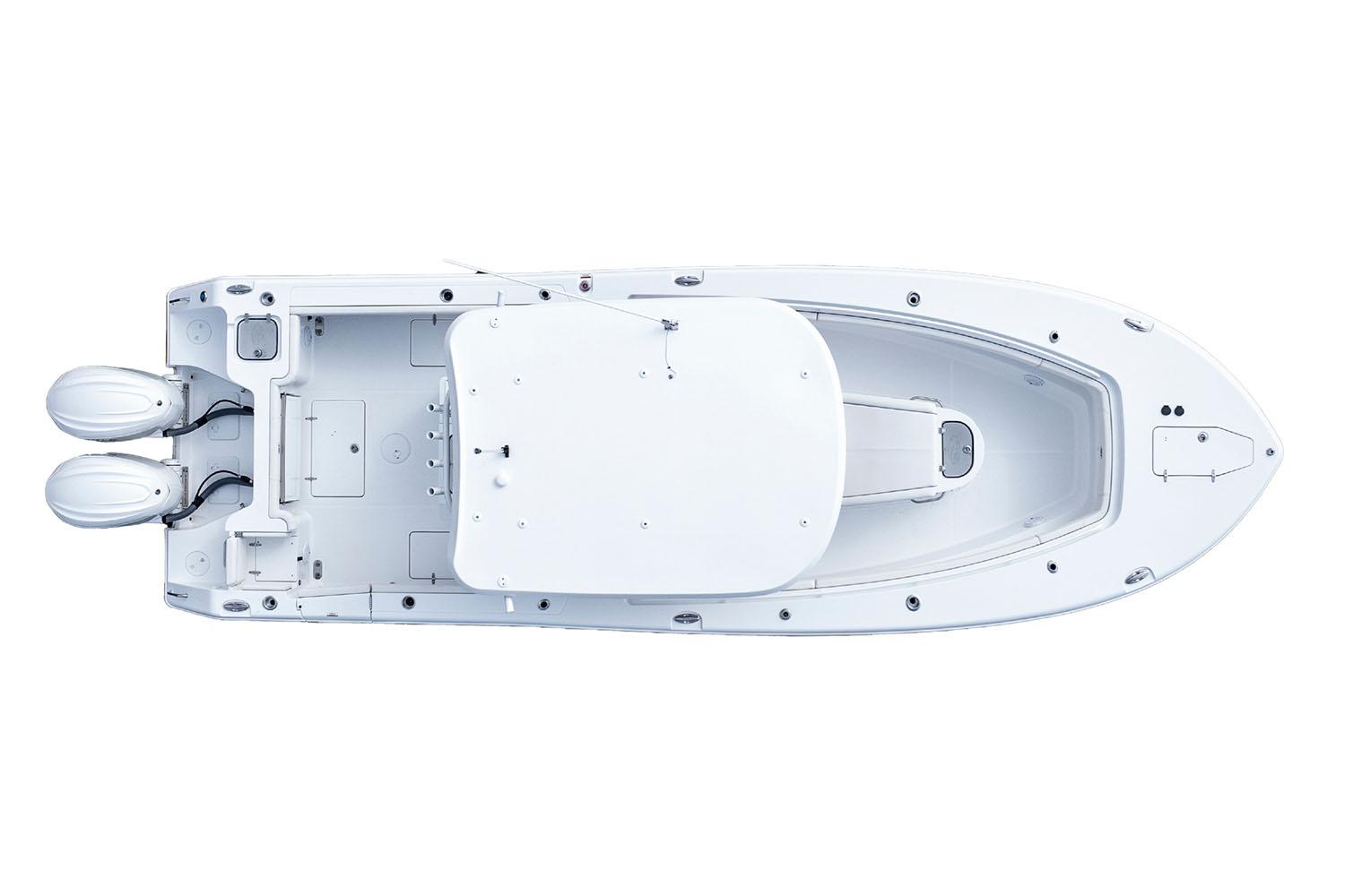 Manufacturer Provided Image: 2026 Sea Hunt Gamefish 30 Coffin Box, top view, dual engines, sleek design.