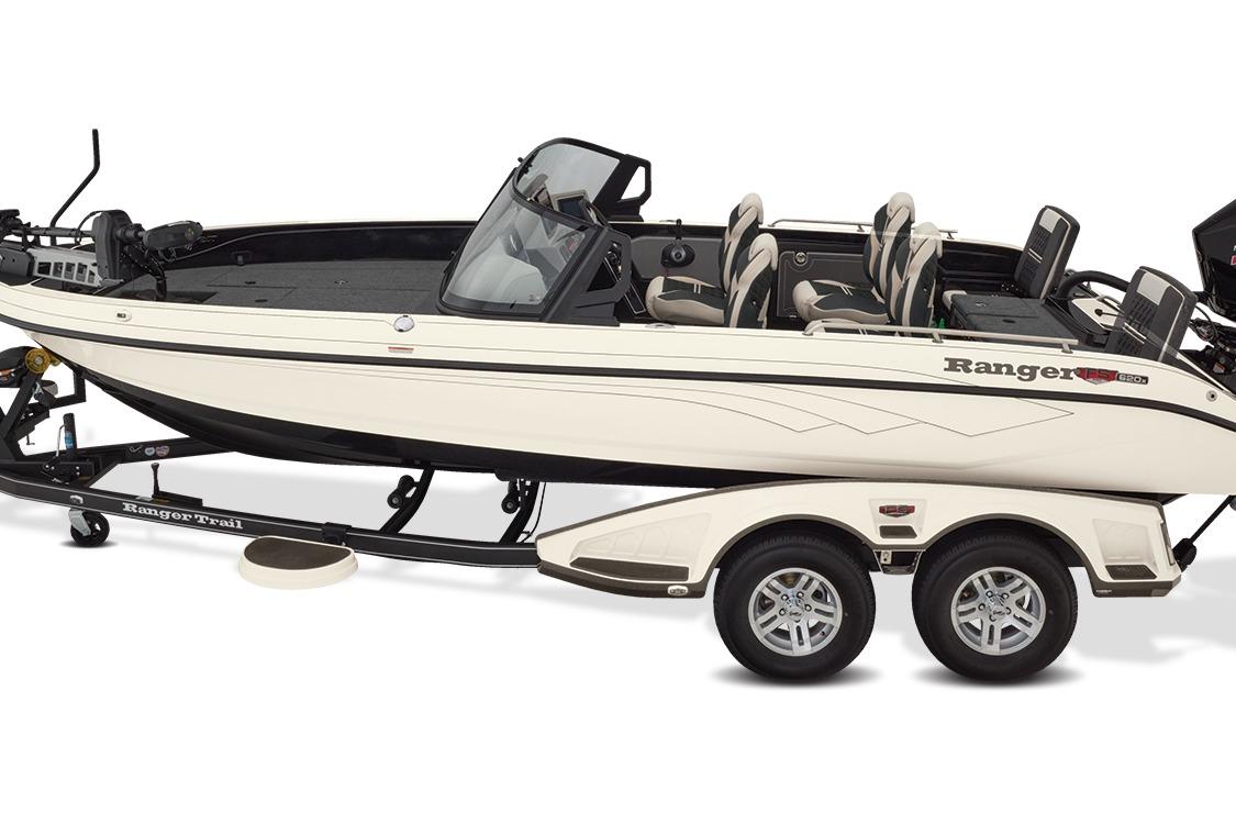 Manufacturer Provided Image: 2026 Ranger 620xFS Pro fishing boat on trailer, side view.