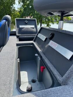 Interior view of 2025 Ranger RT198P with storage compartments.