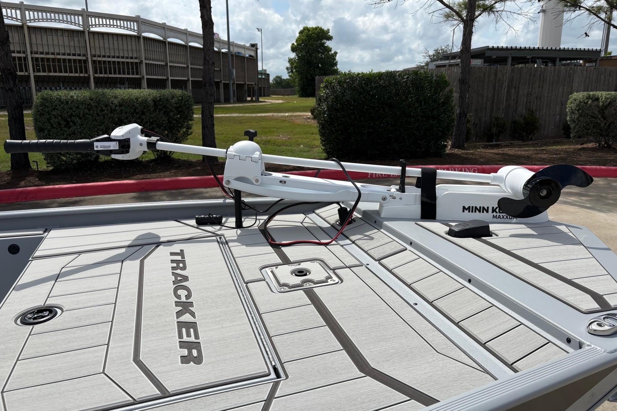 2026 Tracker Bass Tracker Classic CC boat with Minn Kota trolling motor on deck.