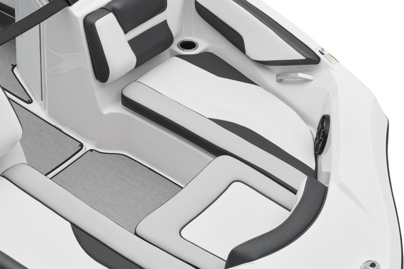Manufacturer Provided Image: 2026 Yamaha Boats SX190 interior with sleek white and black seating design.