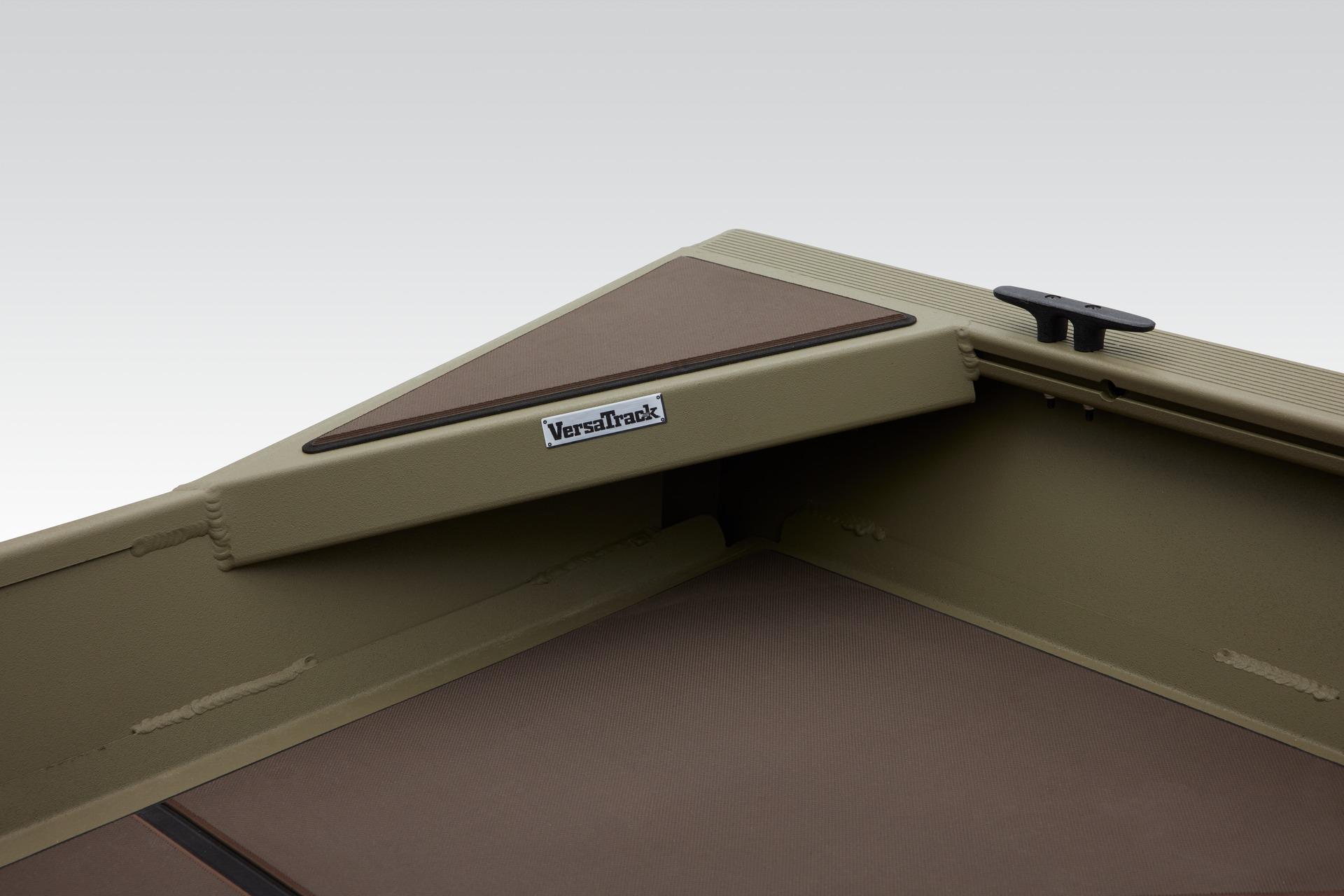 2025 Tracker Grizzly 2072 CC boat with VersaTrack system, featuring a durable, textured surface.