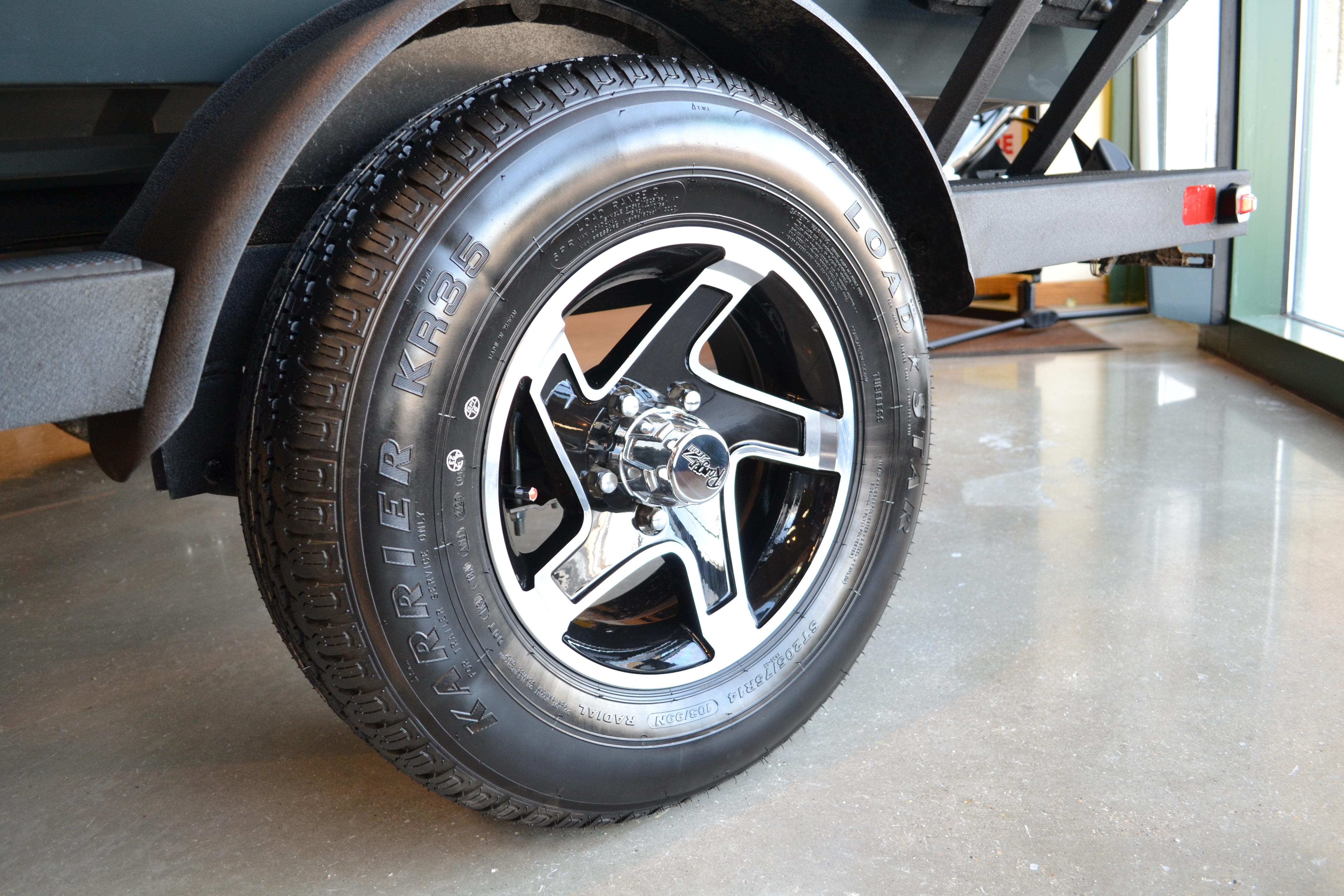 2026 Ranger RT178C trailer wheel with Karrier KR35 tire on polished floor.
