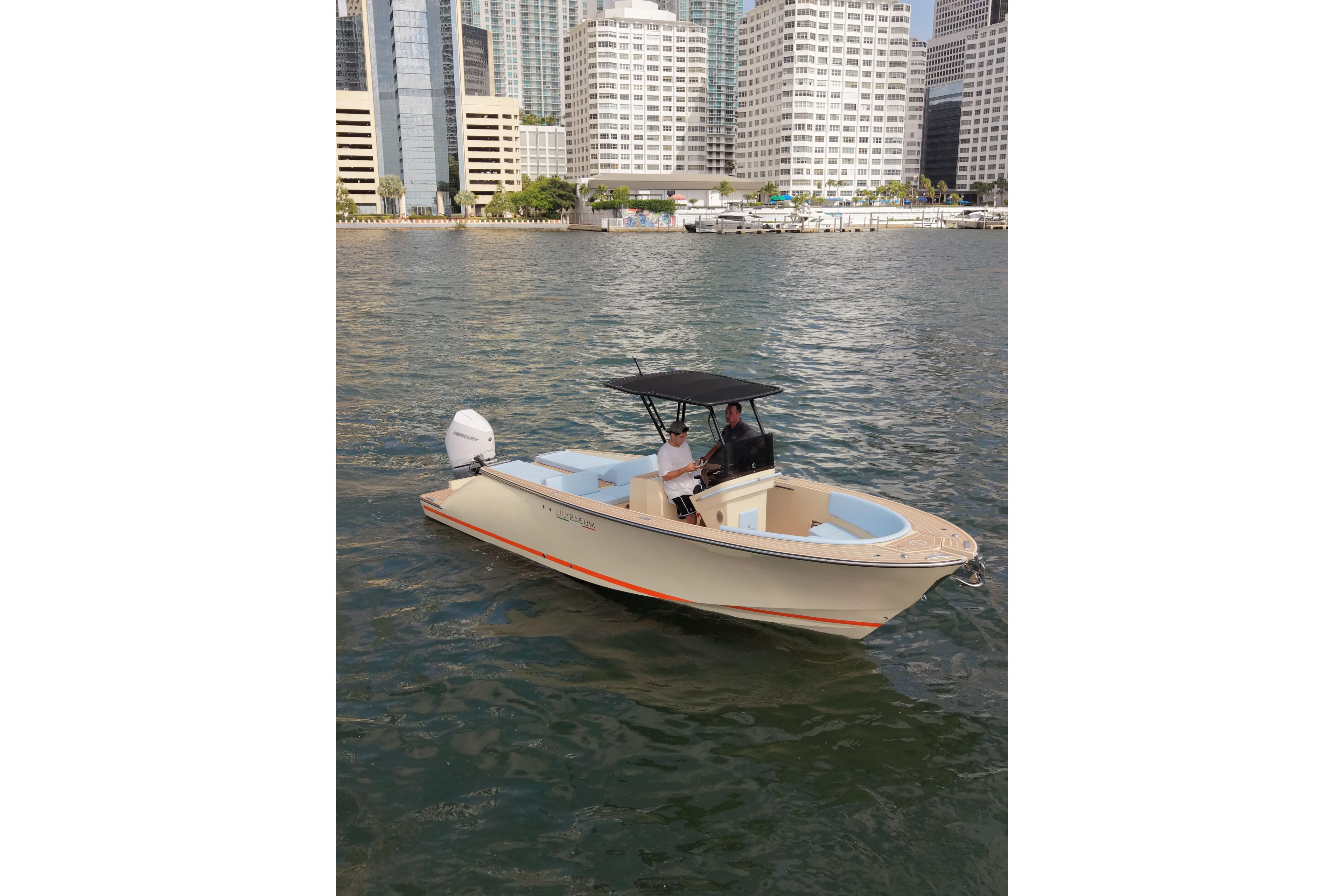 Lilybaeum Levanzo 25 boat cruising near city skyline, 2026 model.