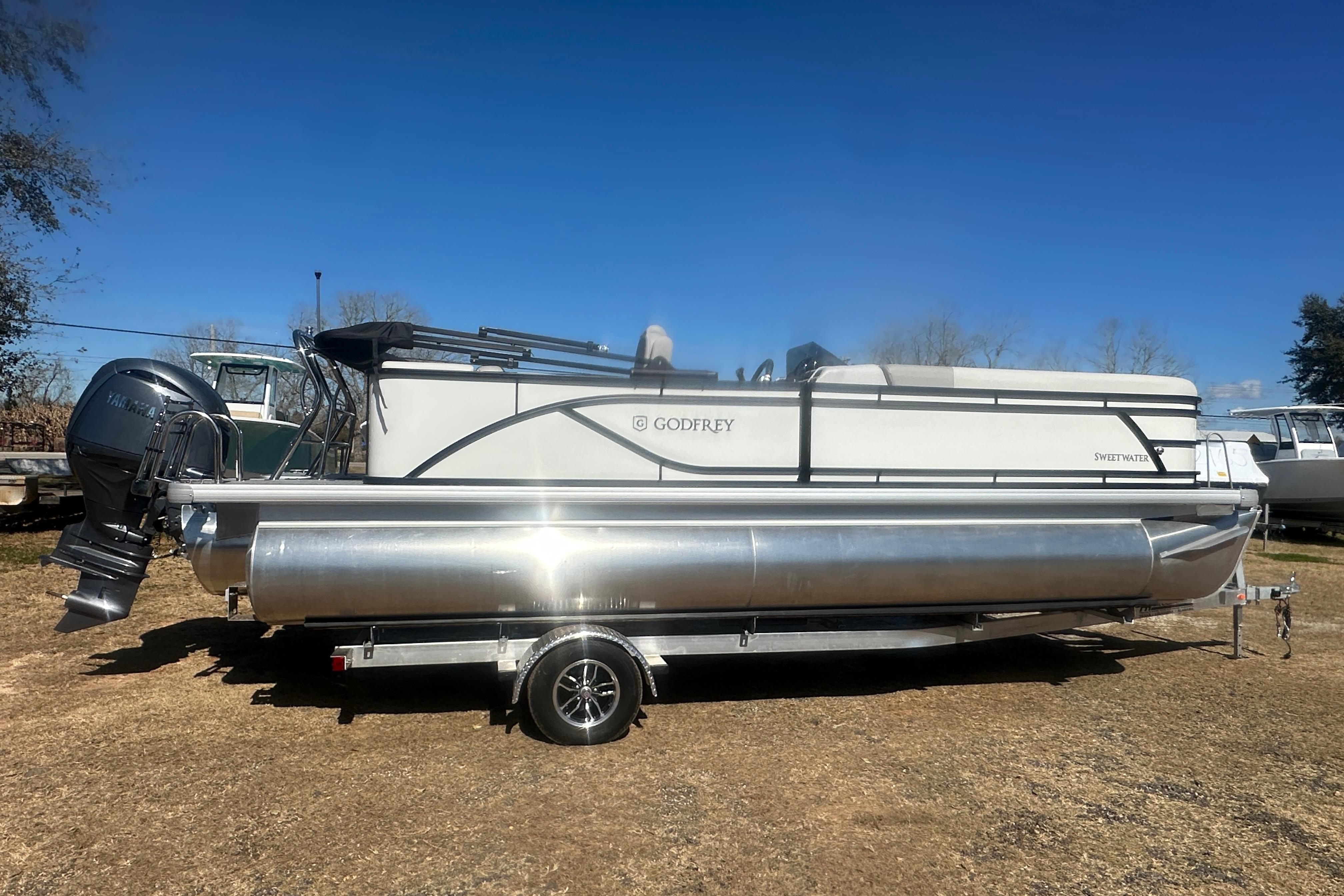 2026 Godfrey Sweetwater 2286 Cruise Special Edition pontoon boat on trailer.