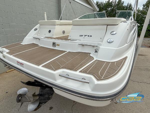 2008 Sea Ray 270 SLX boat with spacious deck and sleek design.