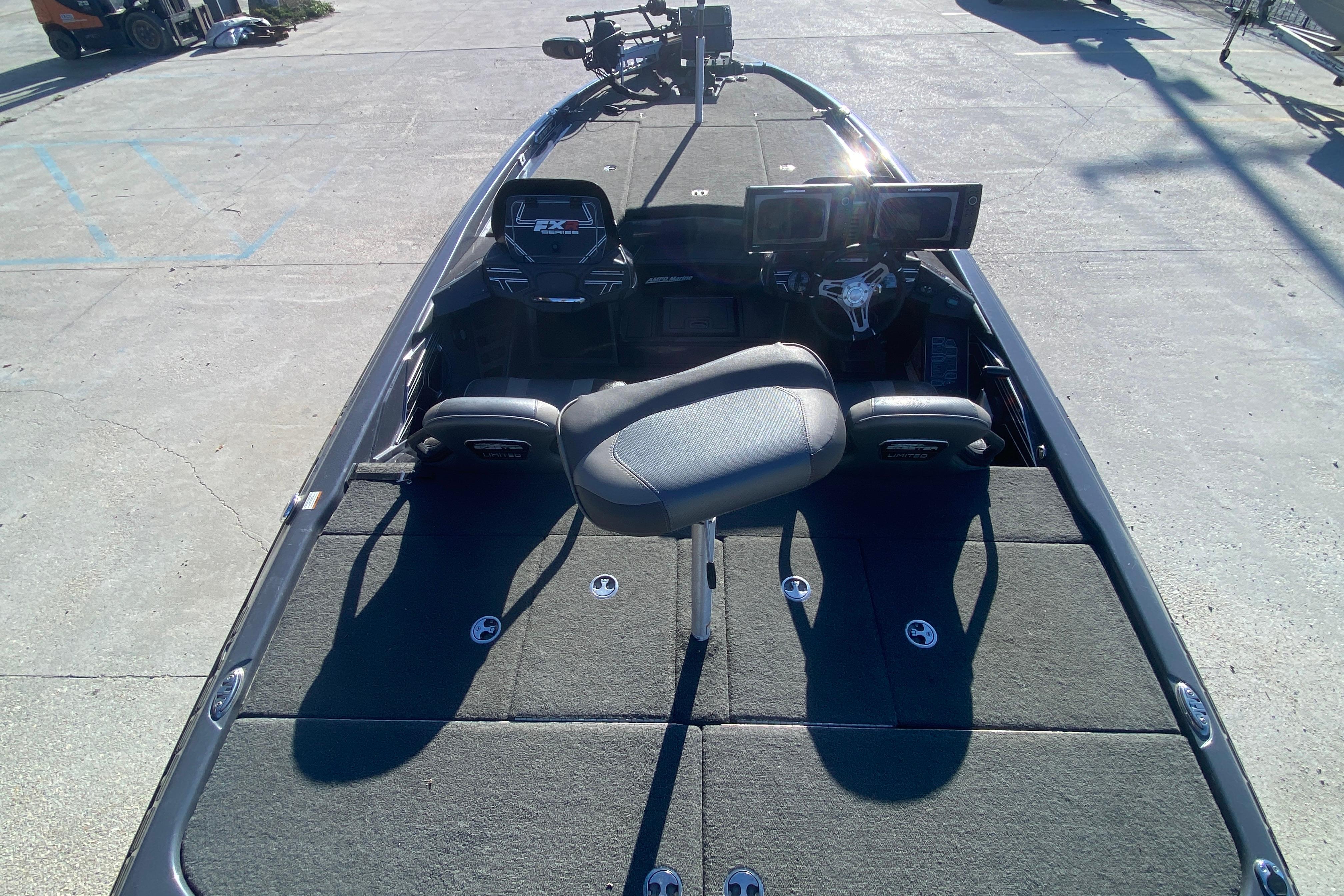 2020 Skeeter FXR20 Limited boat interior with seating and control panel.