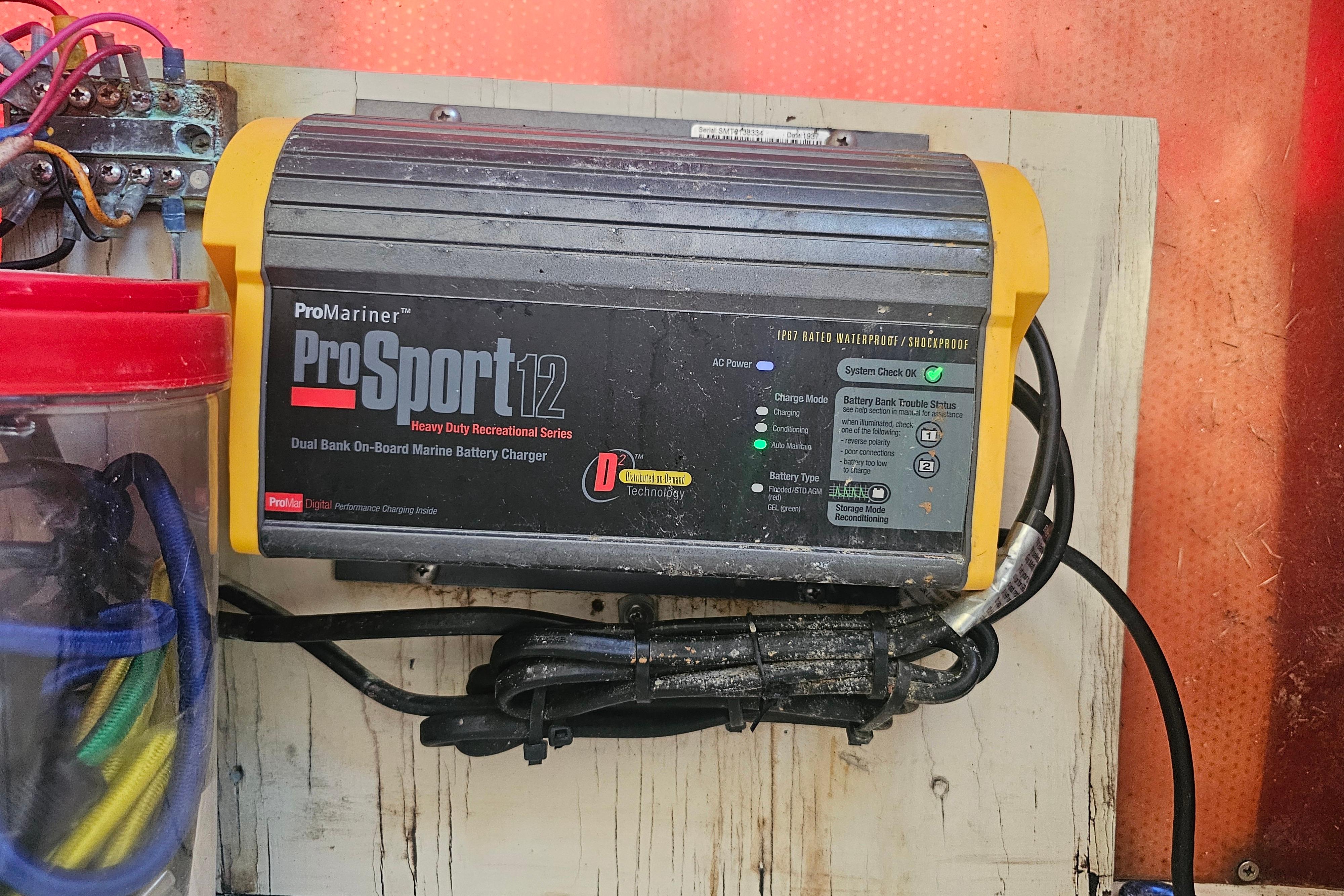 ProMariner ProSport 12 marine battery charger on 2002 Sea Fox 210 Center Console boat.