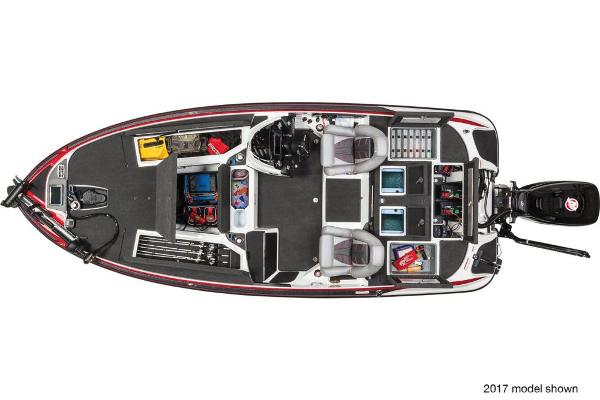 Manufacturer Provided Image: Top view of a 2018 Nitro Z20 Pro fishing boat with organized storage compartments.