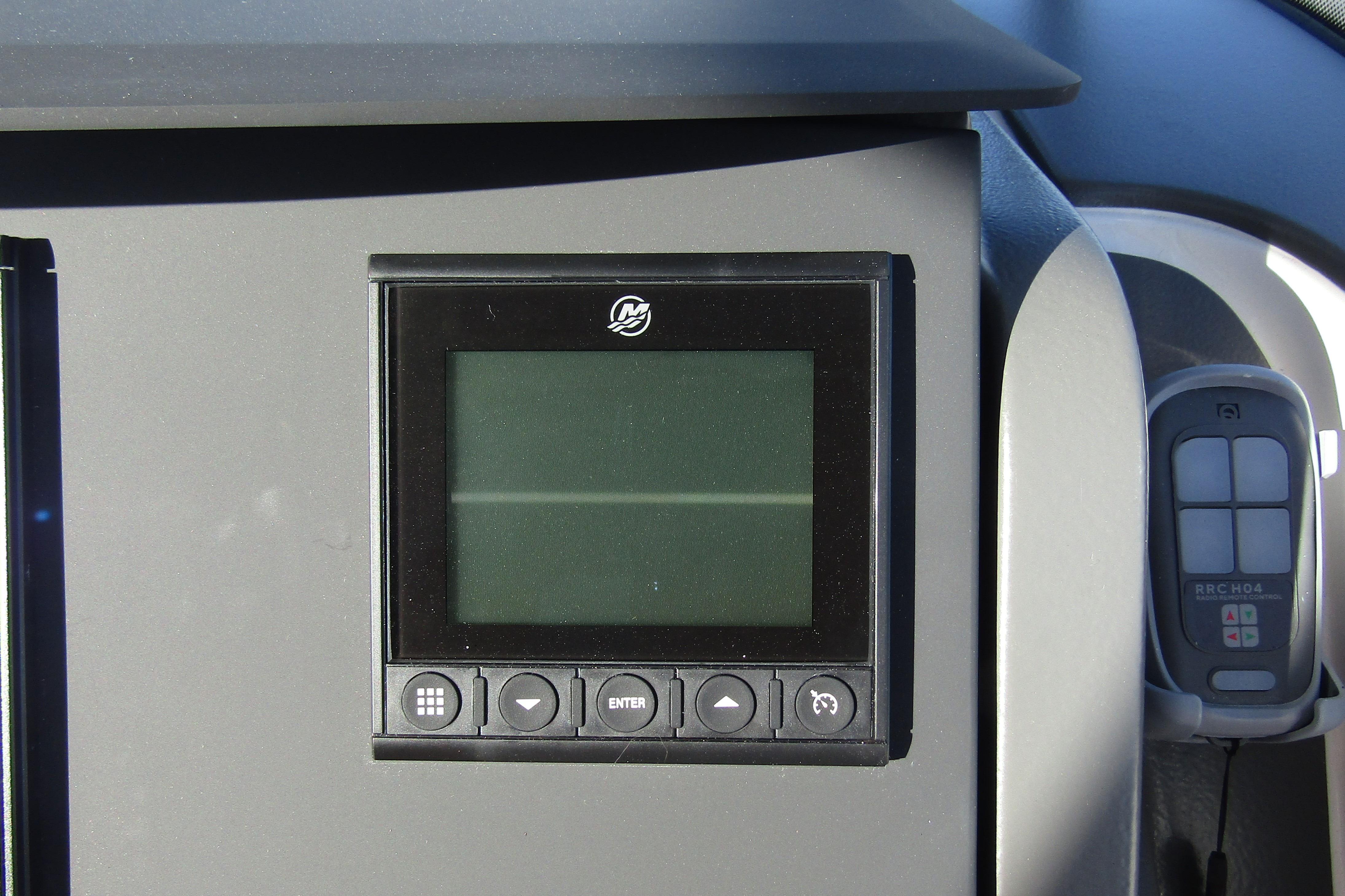 Control panel of 2025 Nimbus Tender 9 with display and buttons.