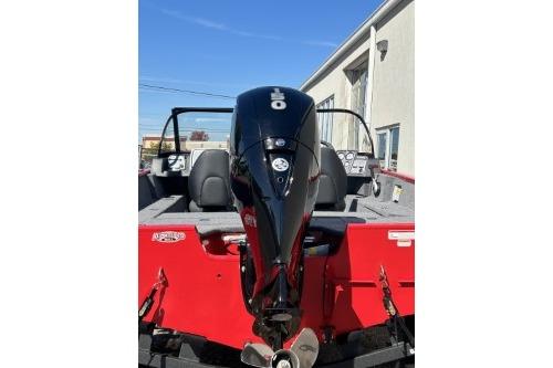 2026 Tracker Pro Guide V-175 Combo boat with powerful outboard motor, red exterior.