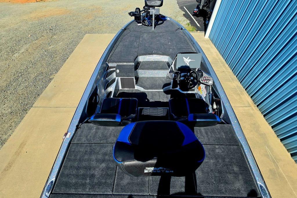 2026 Skeeter ZXE20 boat interior with modern seating and steering console.