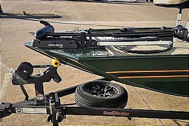 2026 Tracker Bass Tracker Classic Limited boat on trailer with Minn Kota motor.