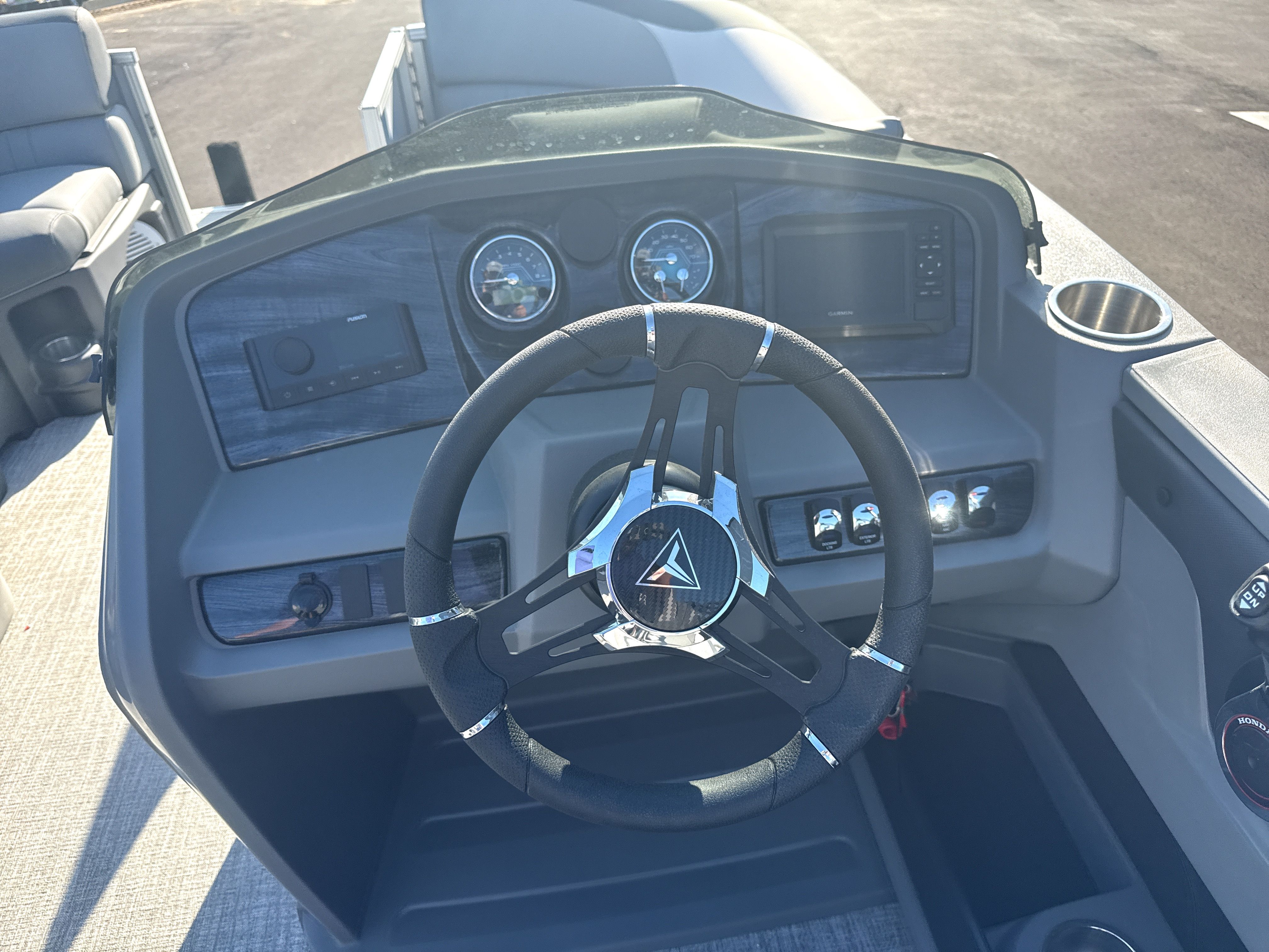 2026 Tahoe LTZ Quad Lounge Shift dashboard with steering wheel and gauges.
