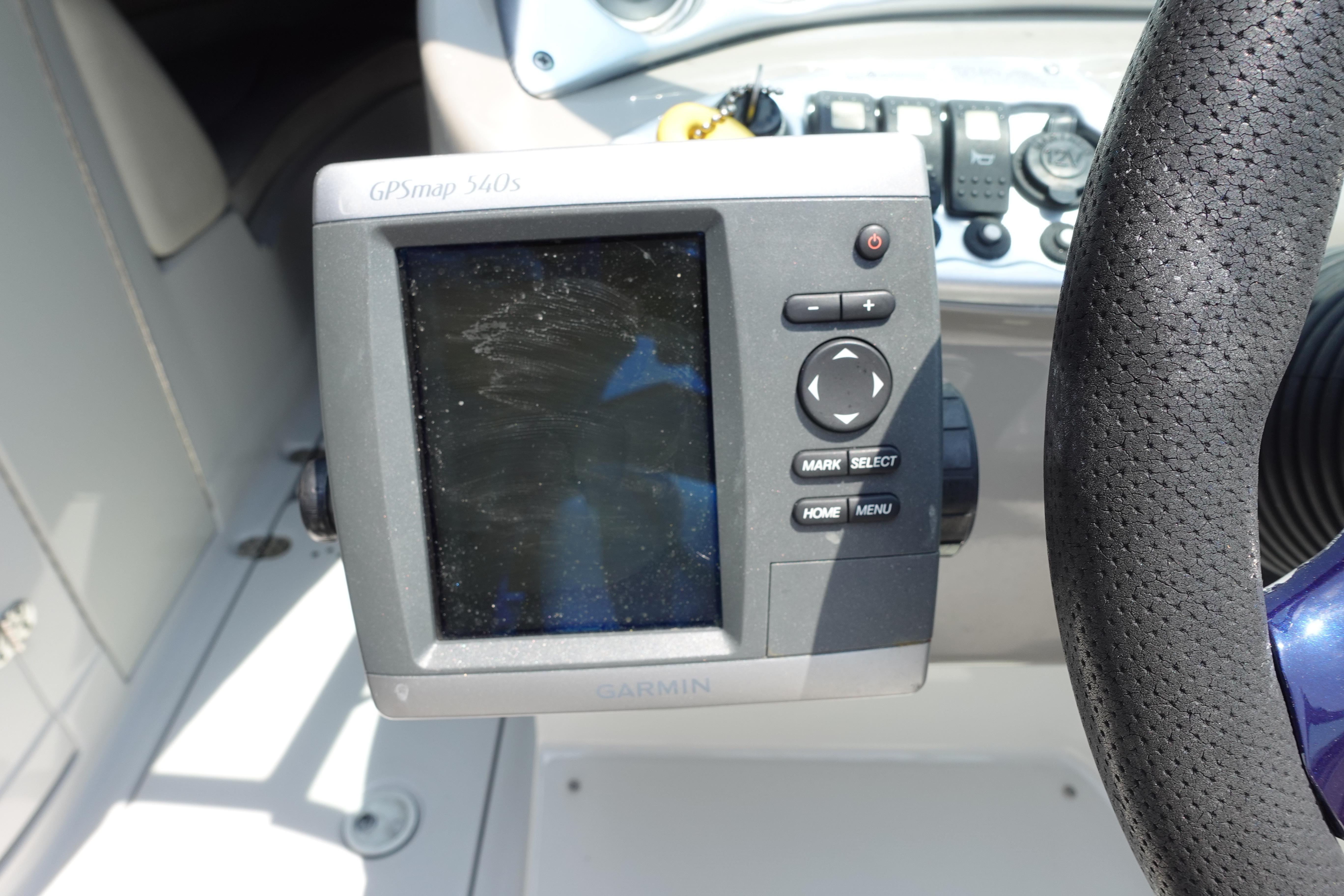 Garmin GPSmap 540s on 2004 Crownline 240 EX boat dashboard.