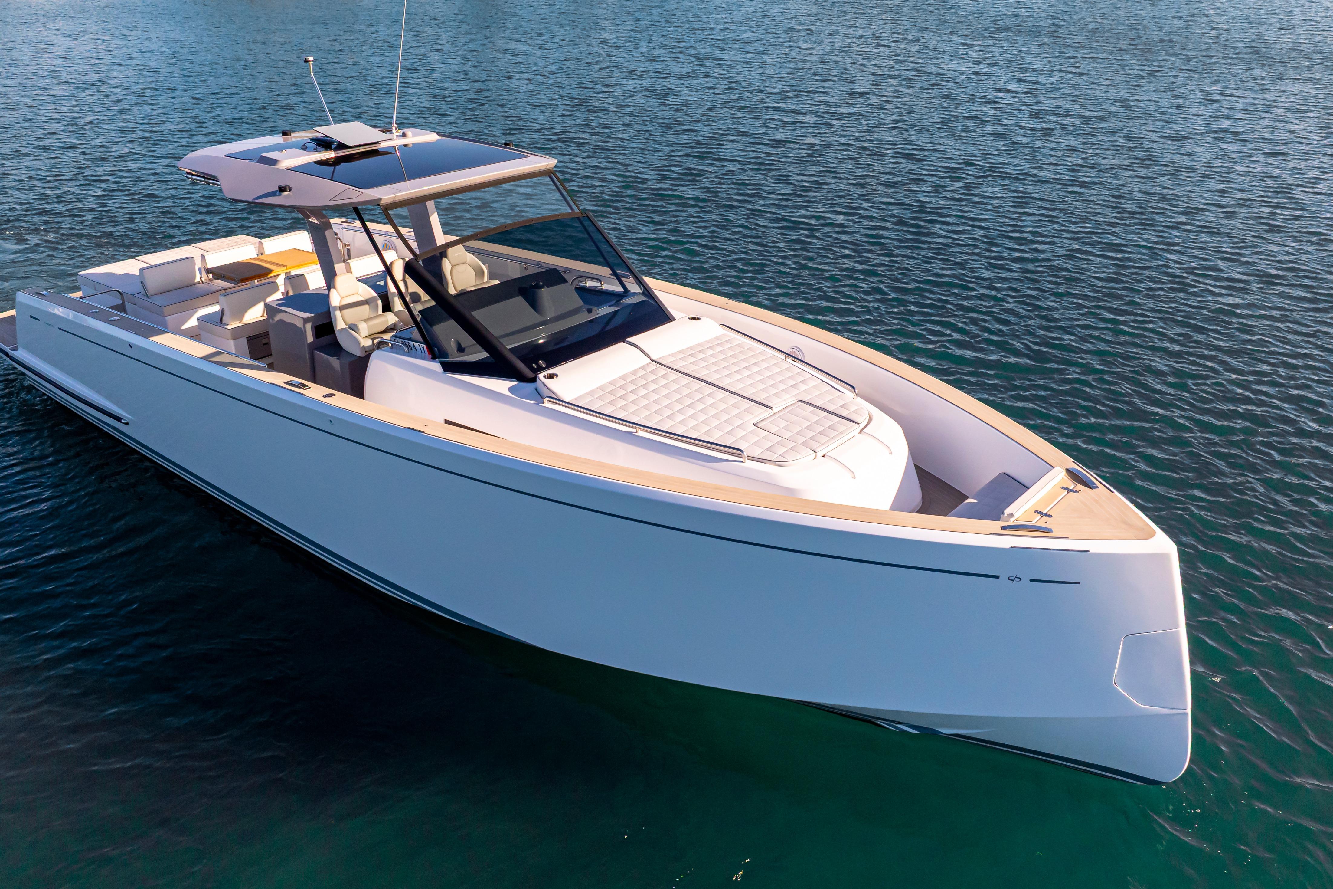 2024 Pardo Yachts P43 luxury yacht on calm blue water.