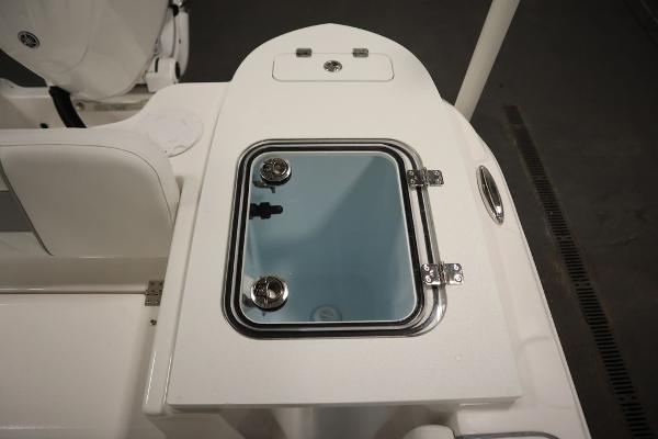 2025 Sea Fox 228 Commander boat hatch with secure latches and sleek design.