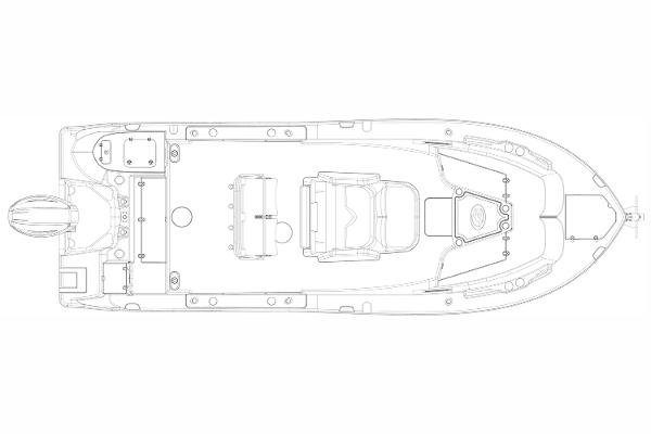 Manufacturer Provided Image: Blueprint of 2025 Sea Fox 248 Commander boat layout, top view.