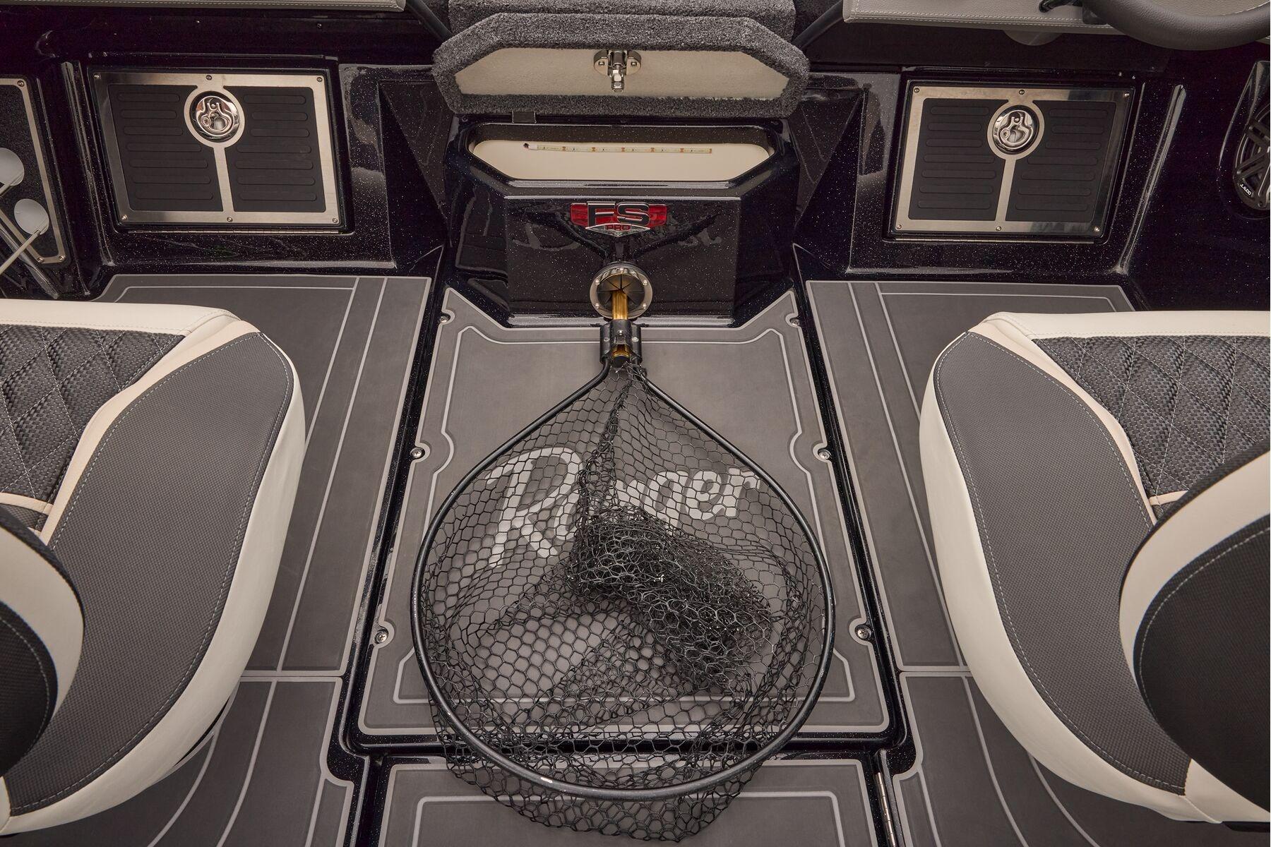 Manufacturer Provided Image: 2026 Ranger 620xFS Pro interior with fishing net and seating.