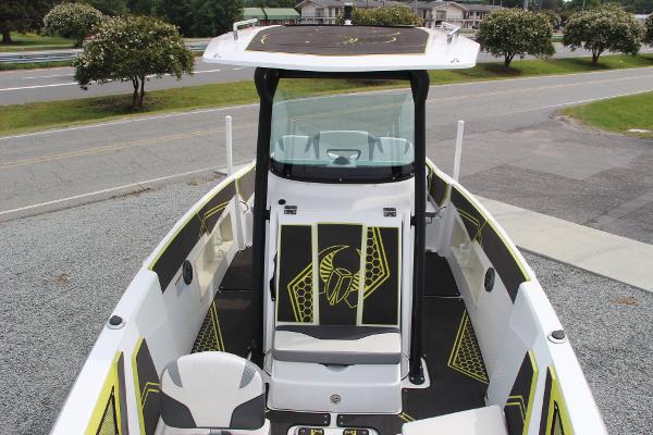 2023 Scarab 255 Open ID boat with modern design and spacious deck.