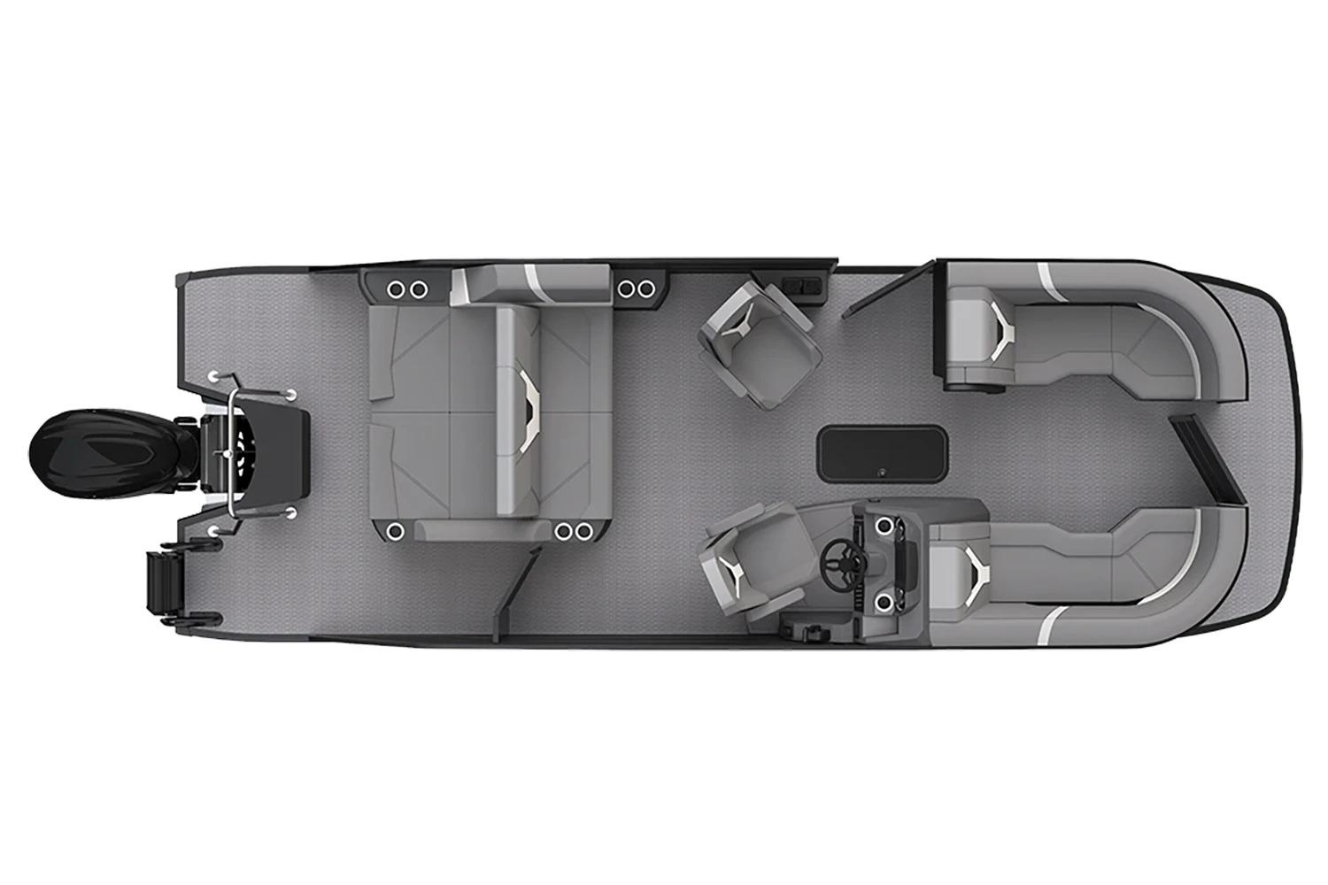 Manufacturer Provided Image: Top view of 2026 Evotti 523CS pontoon boat with modern seating layout.