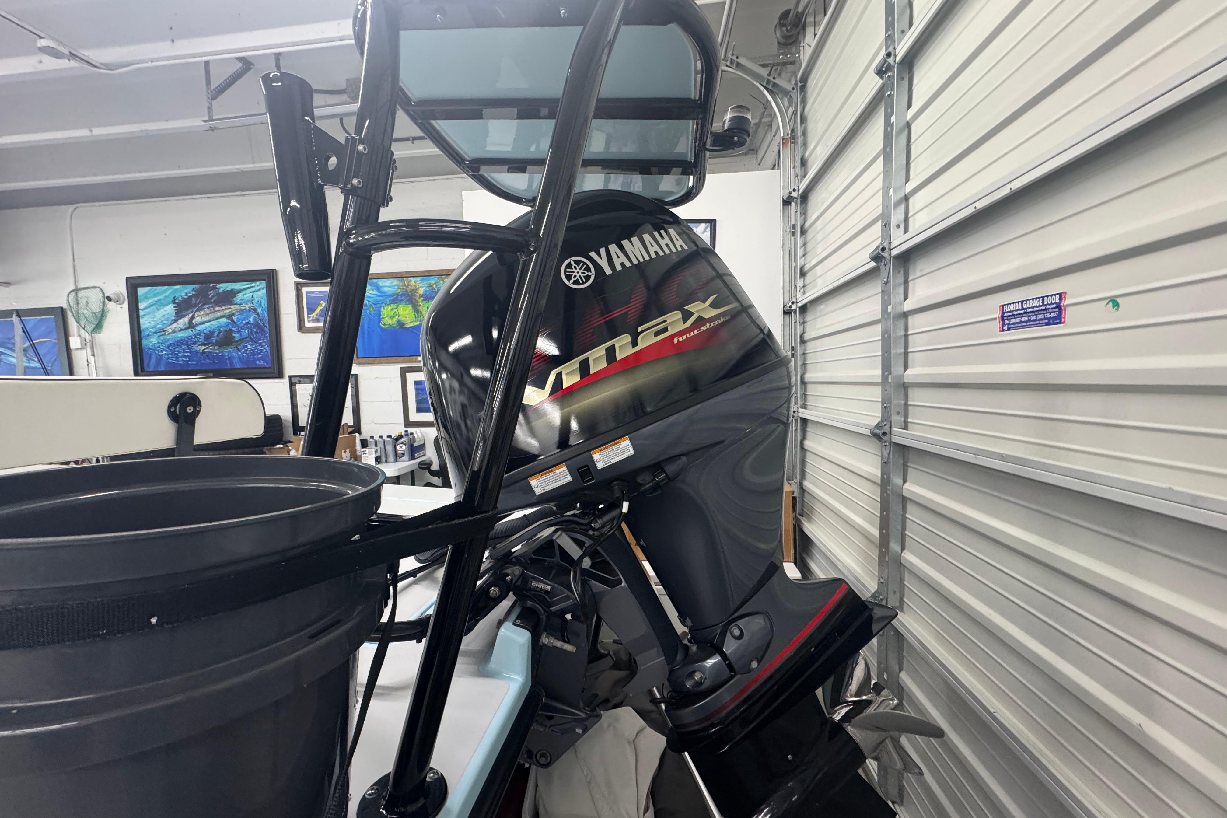 2020 Maverick Mirage 18 HPX-V with Yamaha VMAX engine in a garage setting.