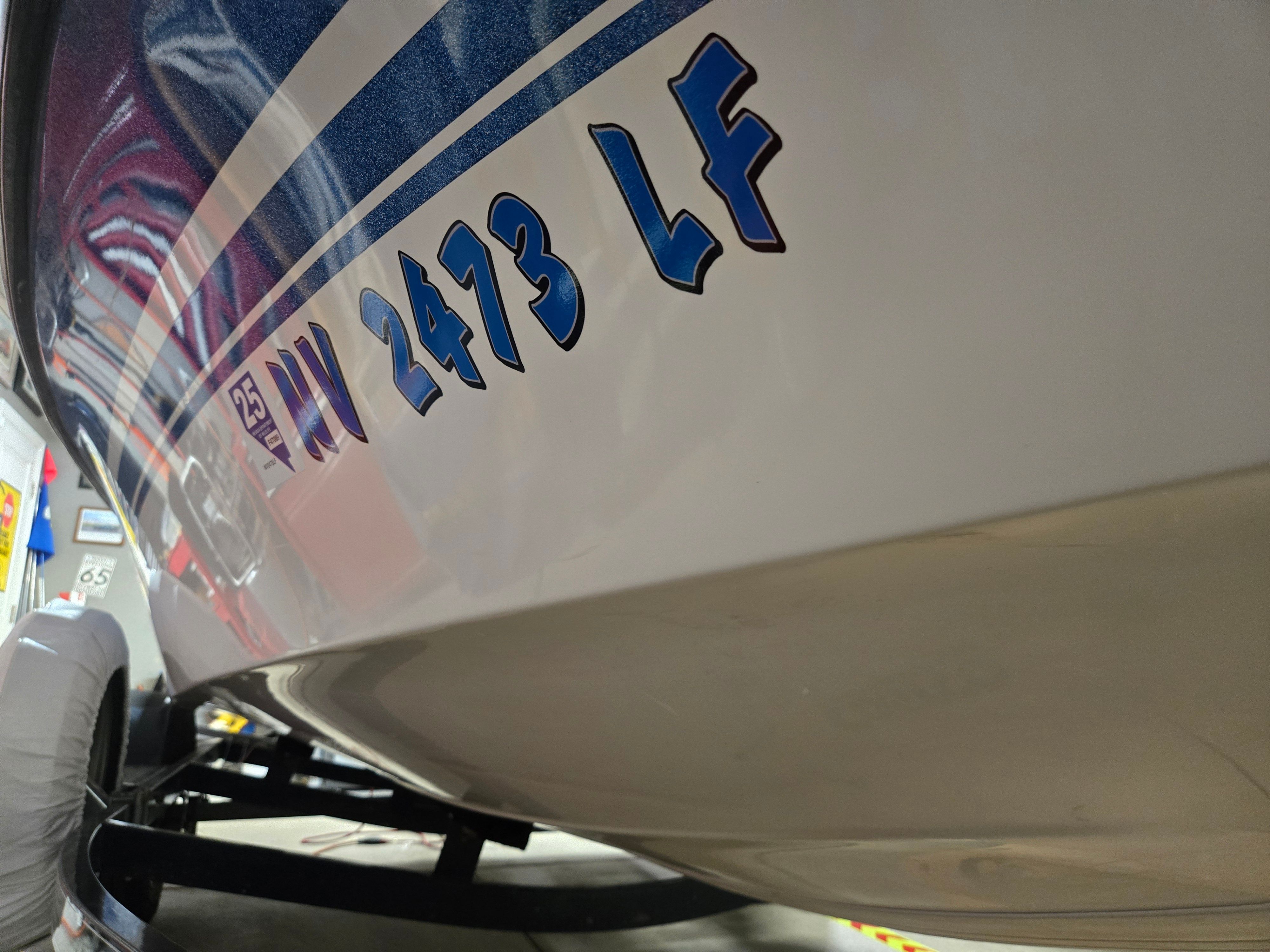 Close-up of the hull of a 2007 ProCraft 170 Combo boat.