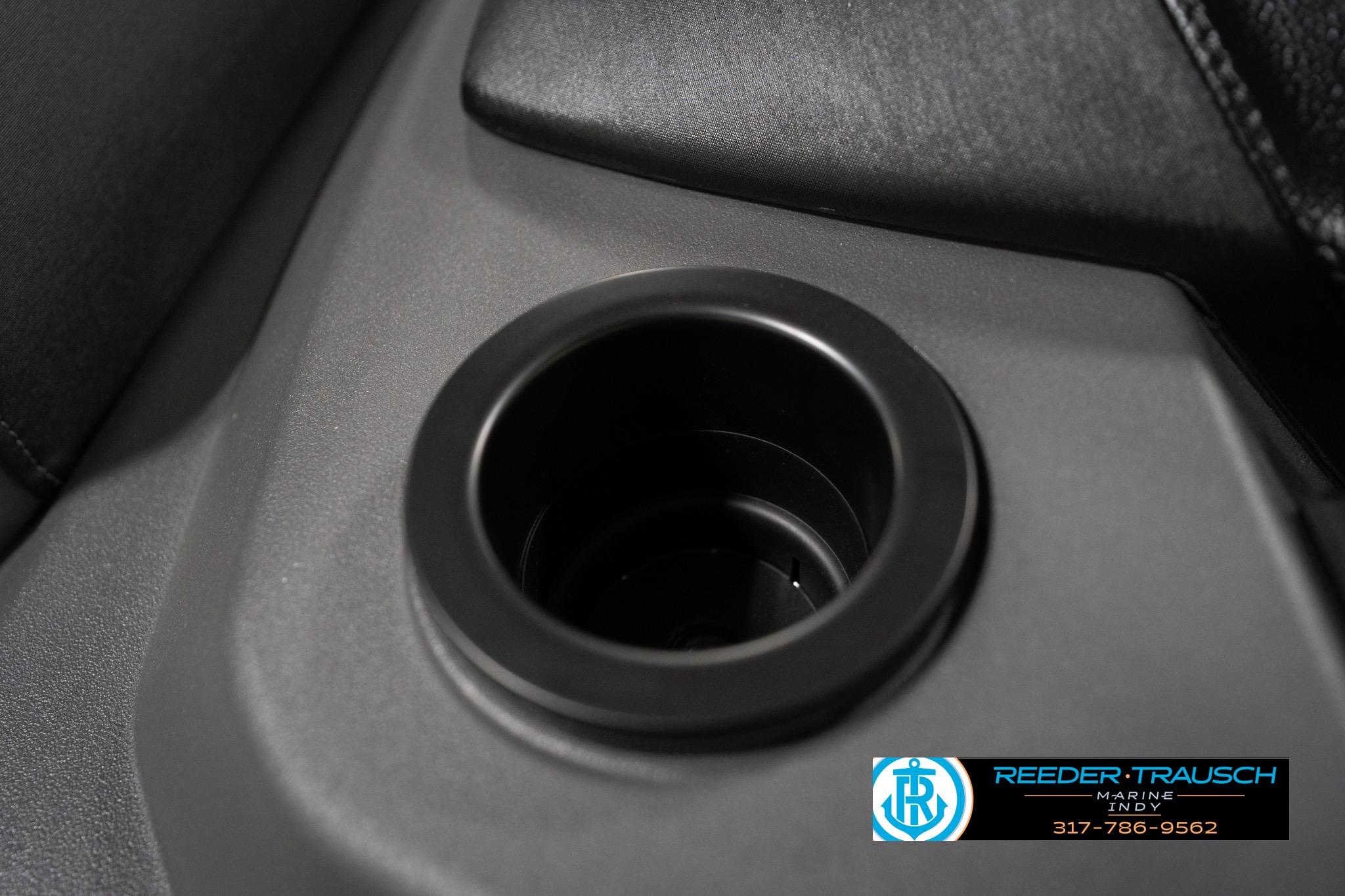 Cup holder in 2026 Bennington 23 SSR boat interior, featuring sleek design and durable materials.
