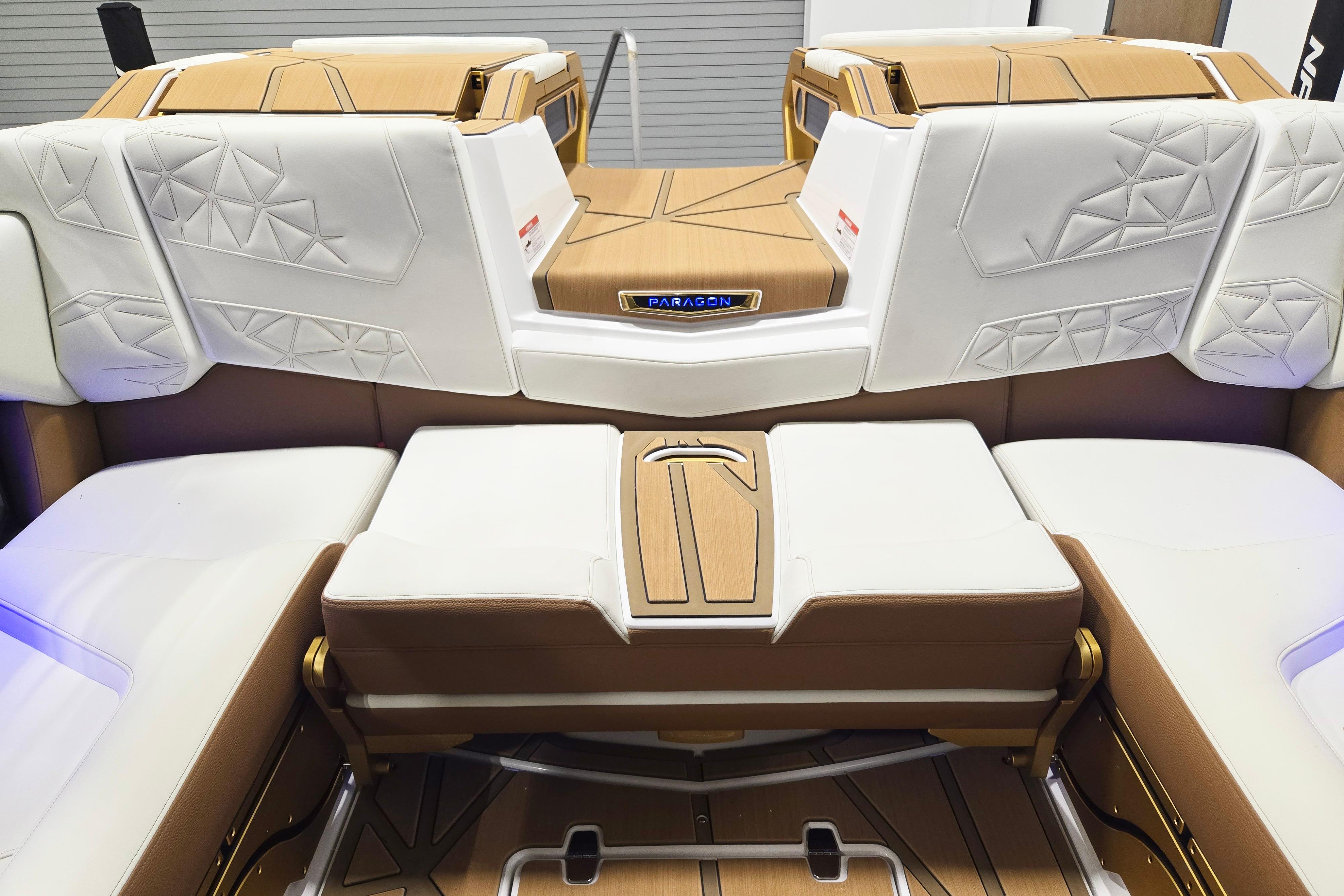 Luxurious interior of 2026 Nautique Super Air Nautique G23 Paragon boat.