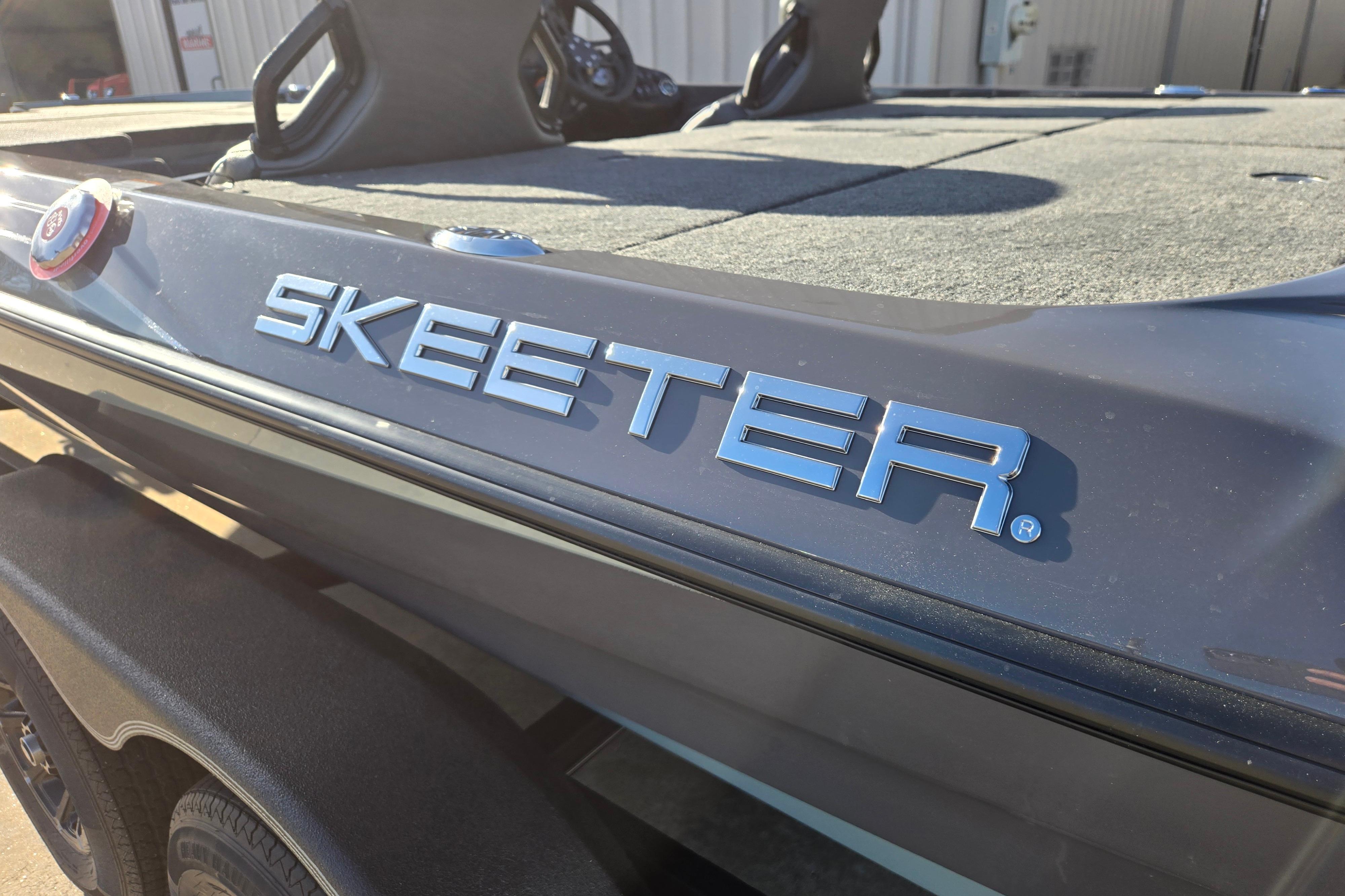 2026 Skeeter ZXE21 boat with sleek design and logo detail.