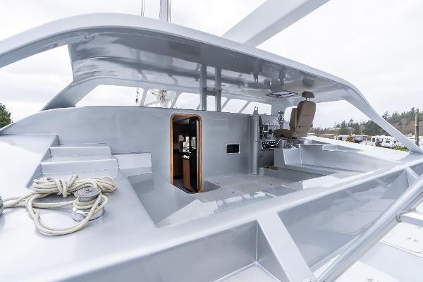 2025 Shuttleworth 52 AeroRig yacht deck with modern design and sleek features.