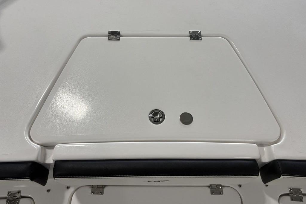 2026 Tidewater 2300 Carolina Bay boat hatch with sleek design and secure latch.