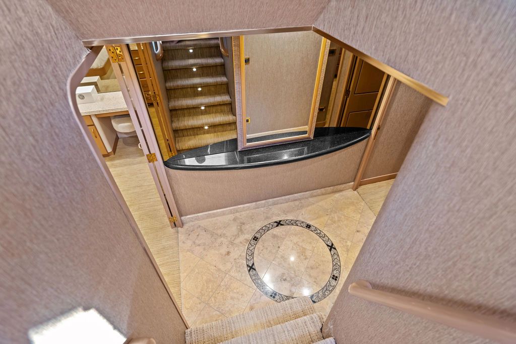 Luxurious interior of the 1999 Westport 112 yacht.