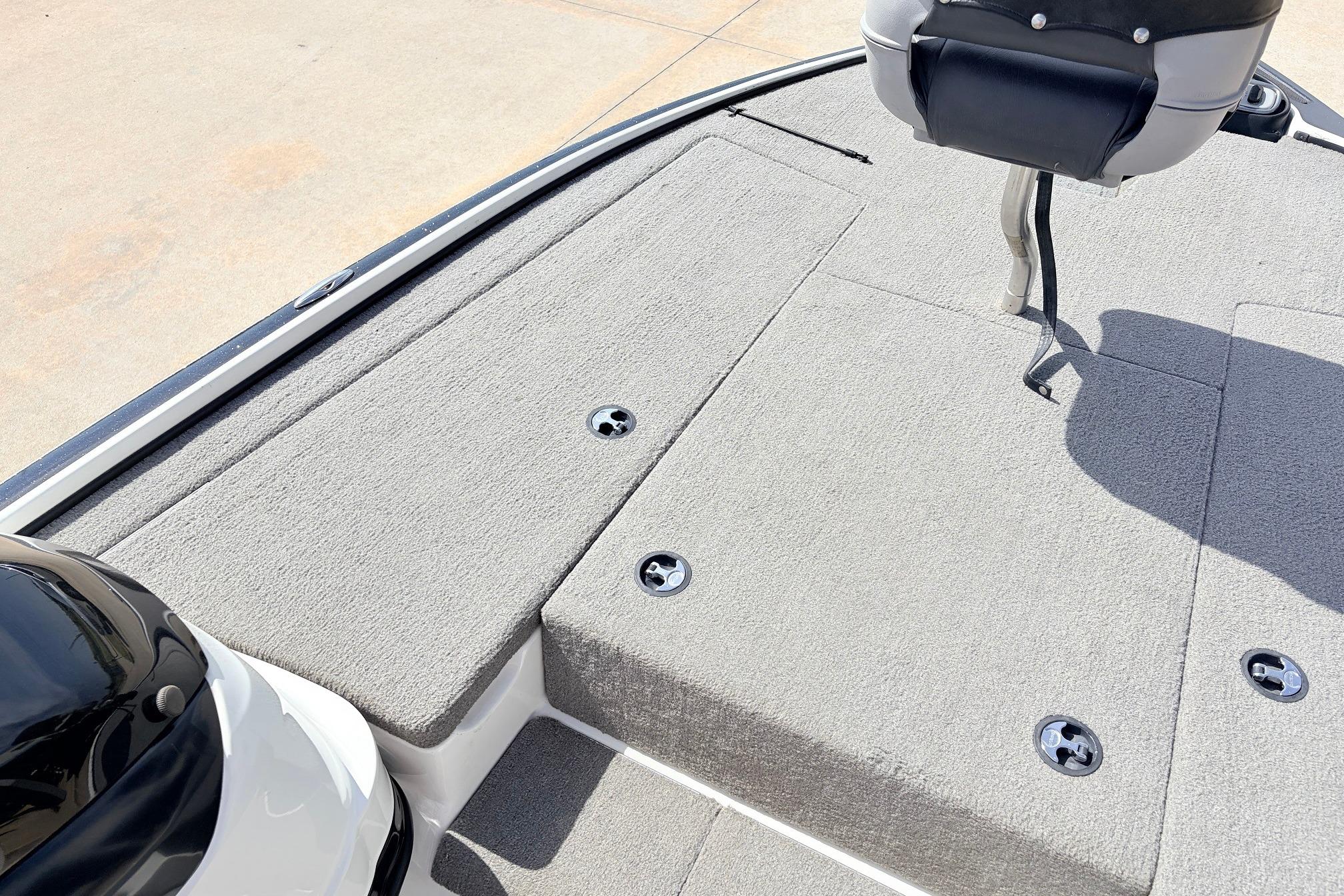 2011 Nitro Z-7 boat deck with seating and storage compartments.