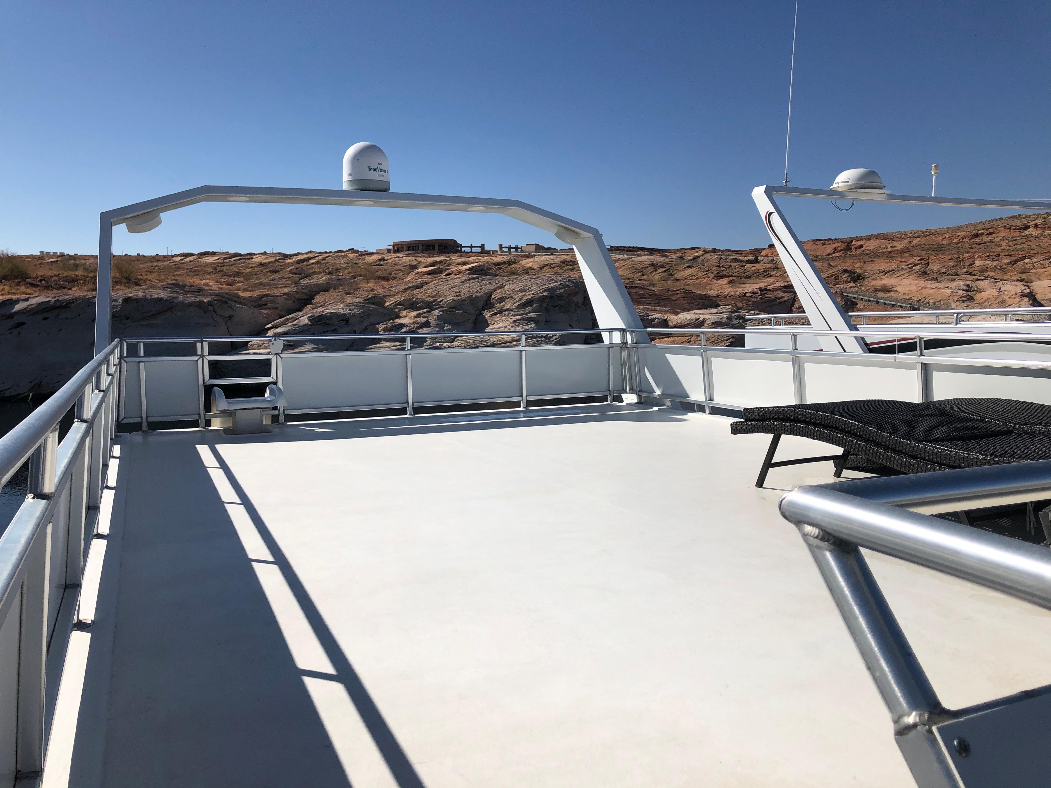 Top deck of 2005 Custom The Entourage Shares 20 & 35 houseboat.