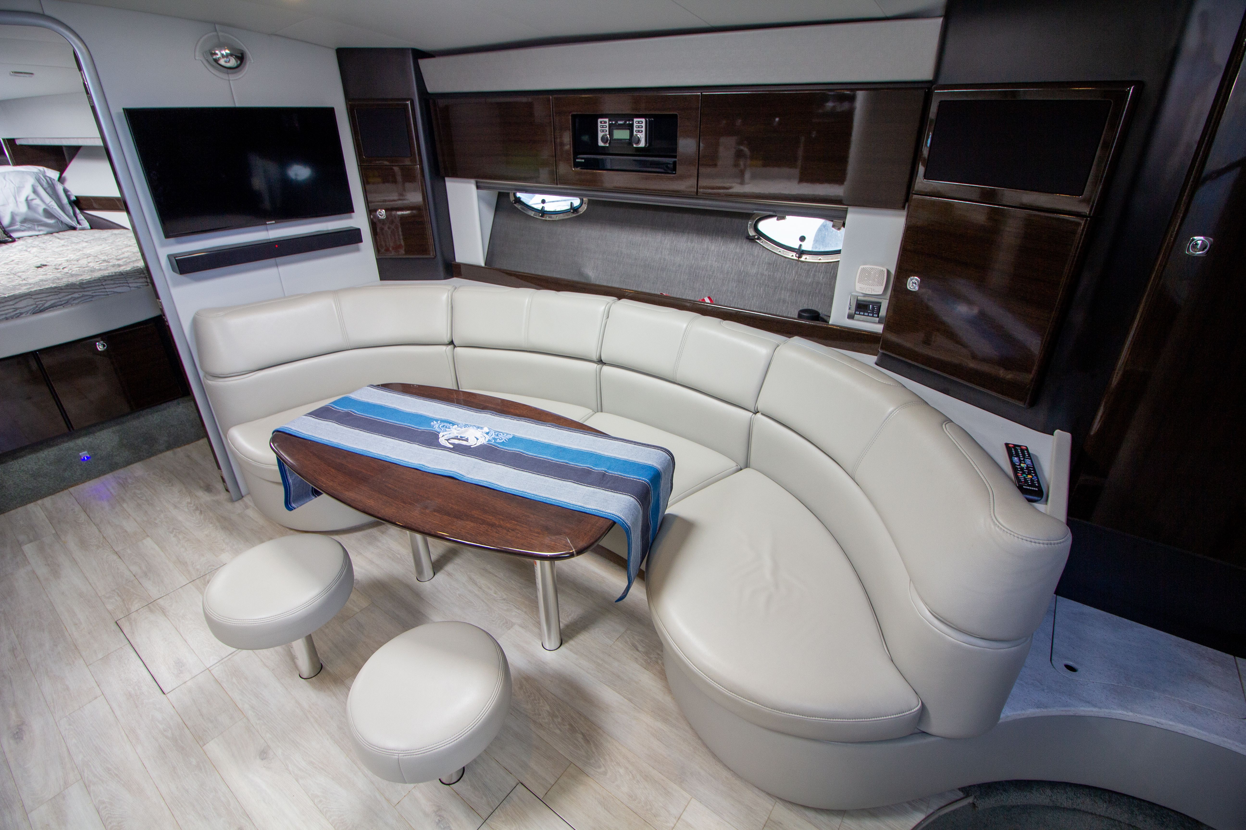 Interior of a 2016 Formula 40 Performance Cruiser yacht.
