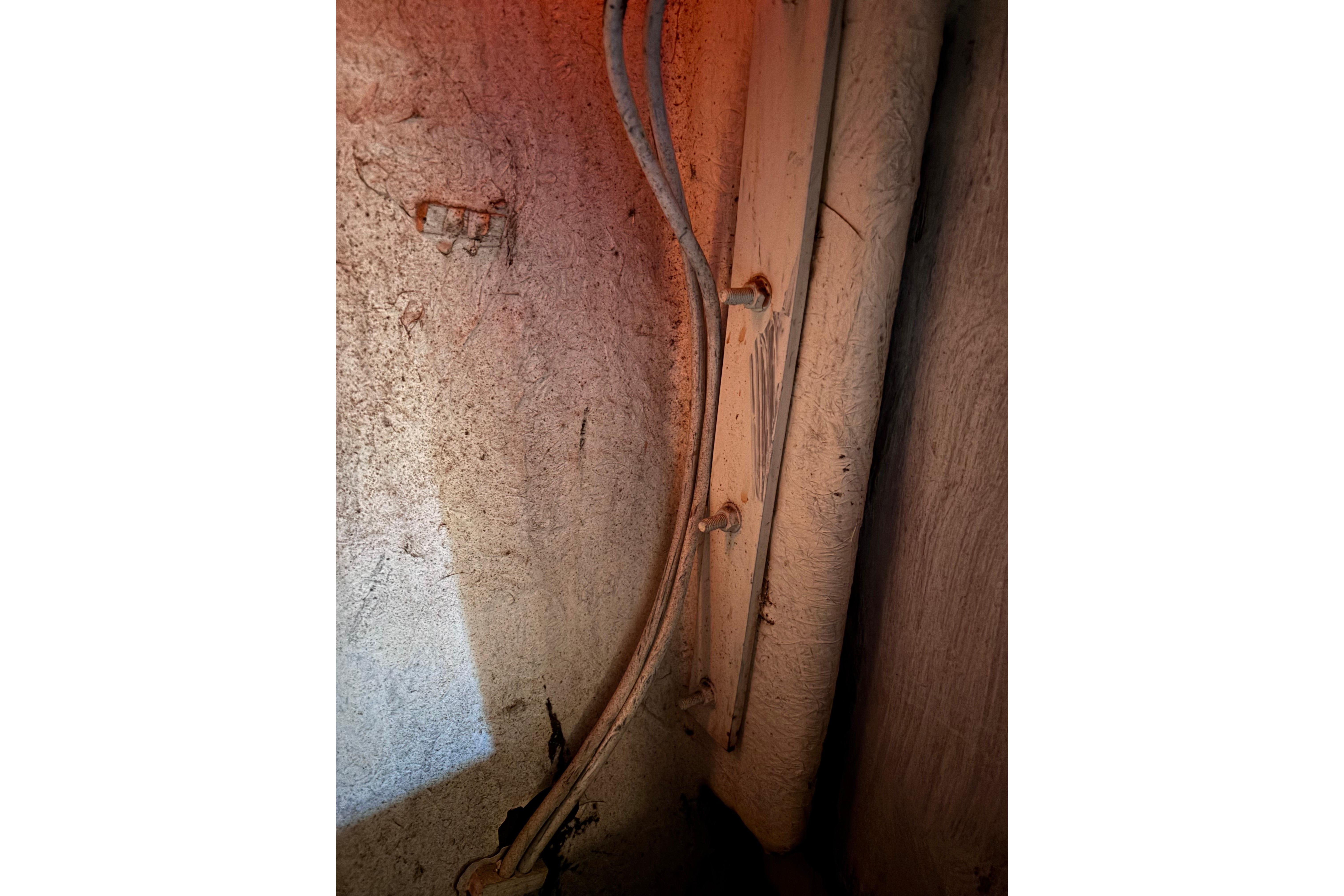 Old wiring inside a 1978 Swift 33, showing aged electrical components.