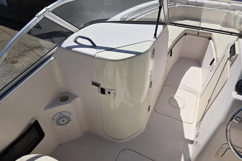 2007 Grady-White Tournament 205 boat interior with seating and storage compartments.
