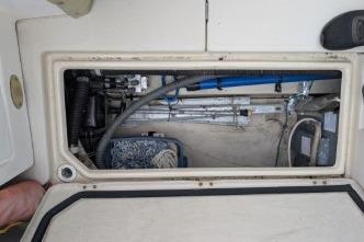 Extra anchor and tackle in compartment storage.