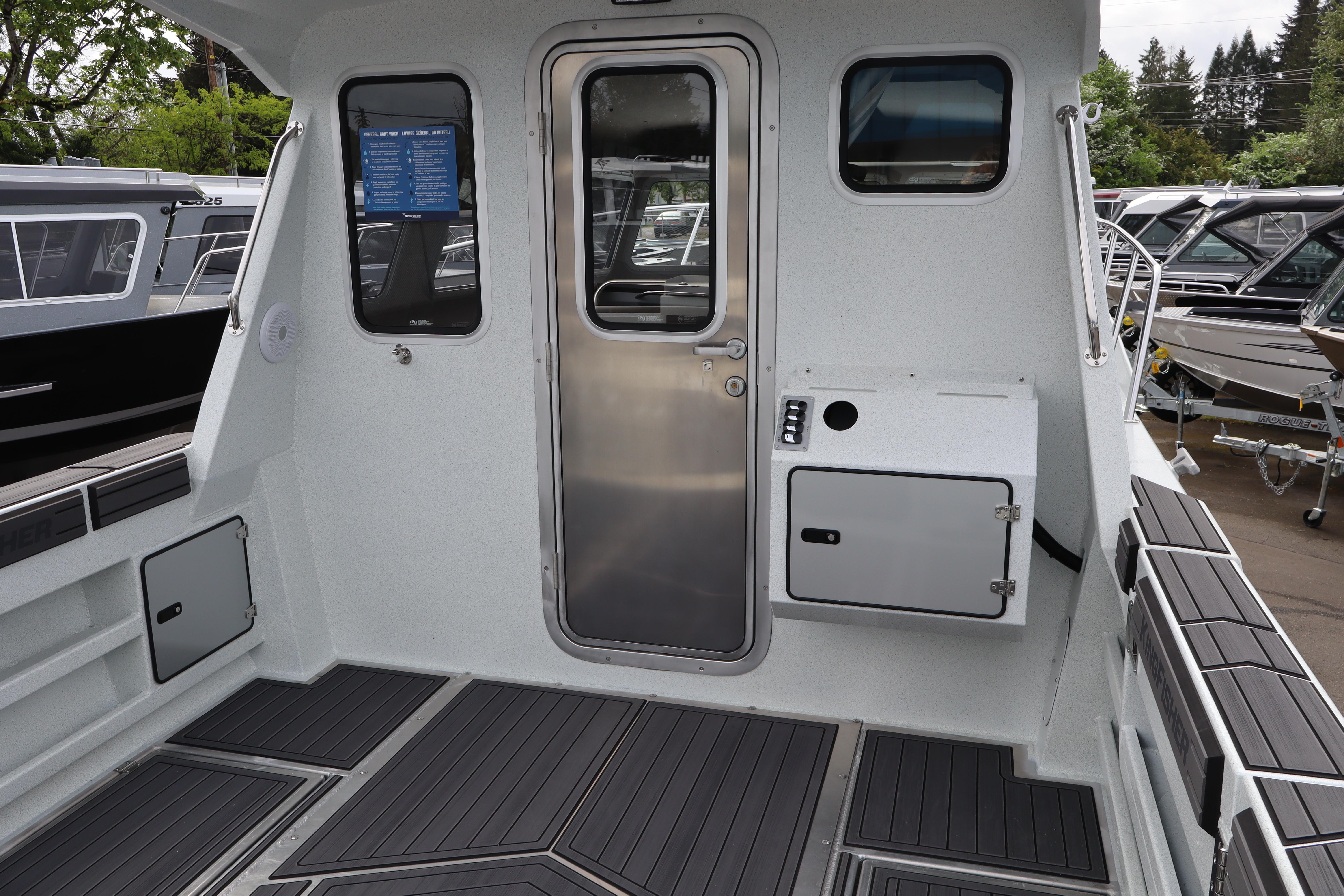 Interior view of 2026 KingFisher 3025 XRS boat with sleek design and modern features.